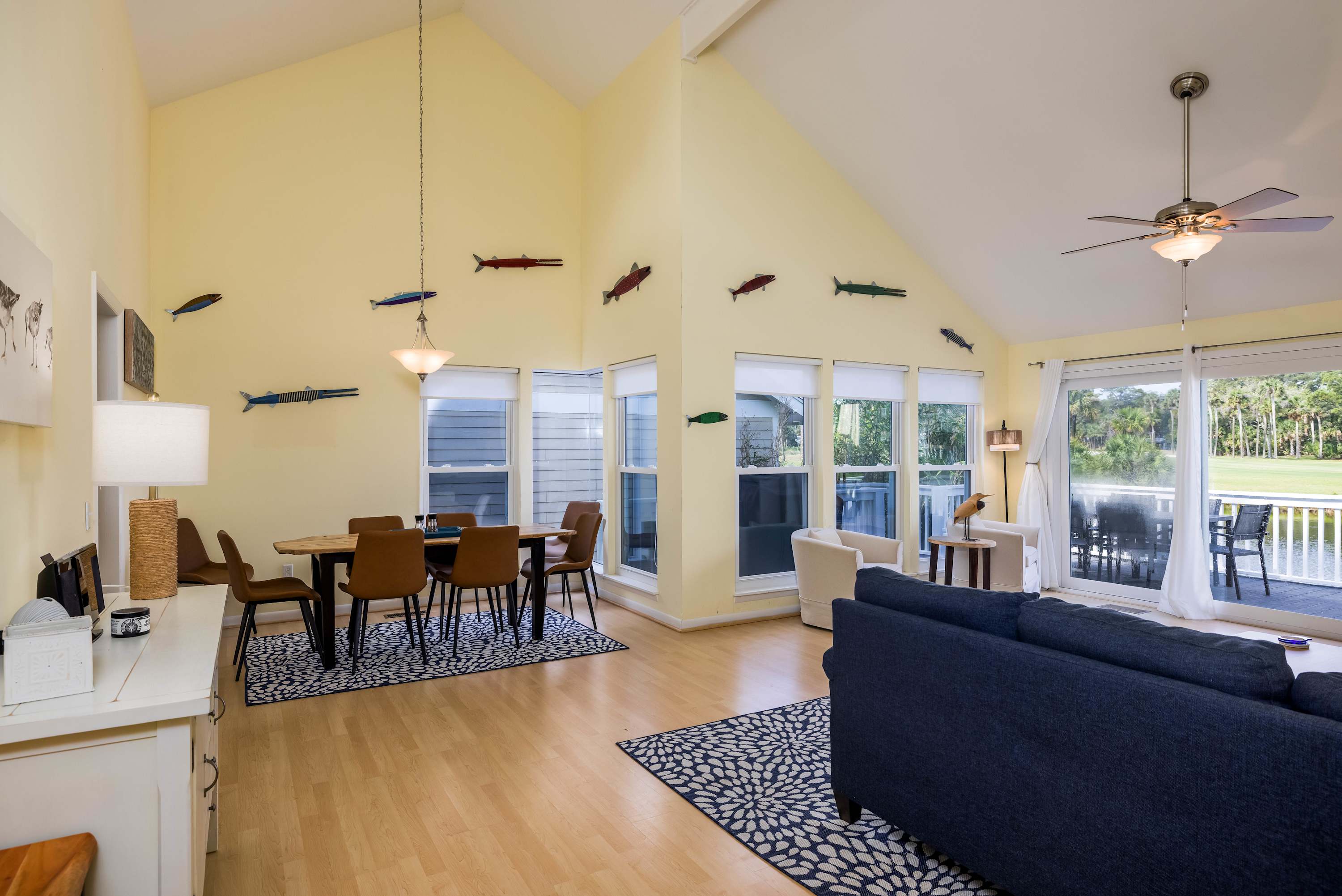 Open concept living room and dining room