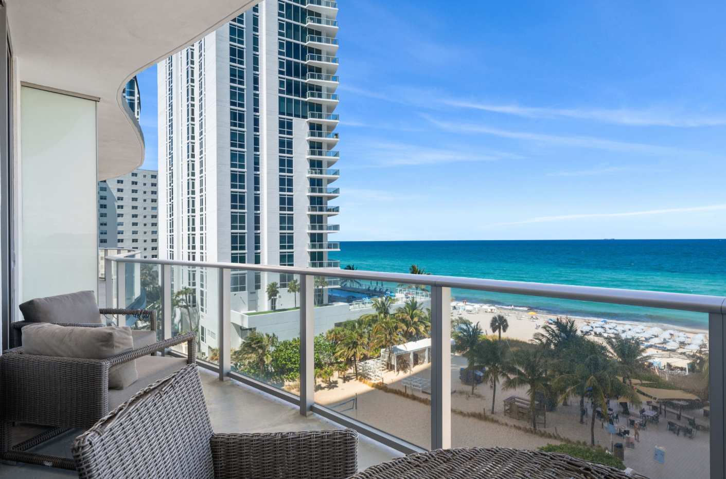 Beachfront Condo Front Oceanview Balcony and Pools