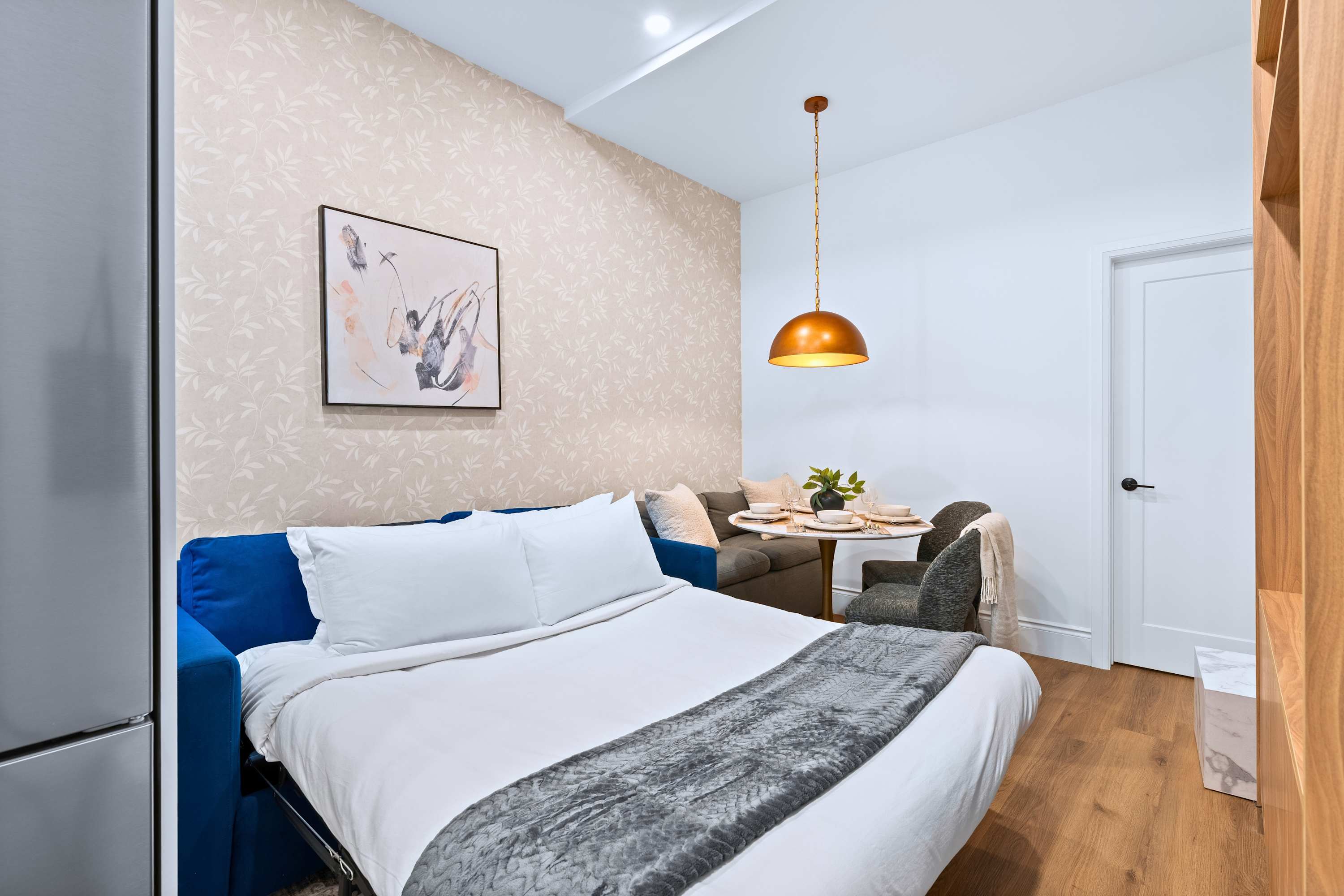 Sofa bed for comfortable seating by day and extra sleeping space by night