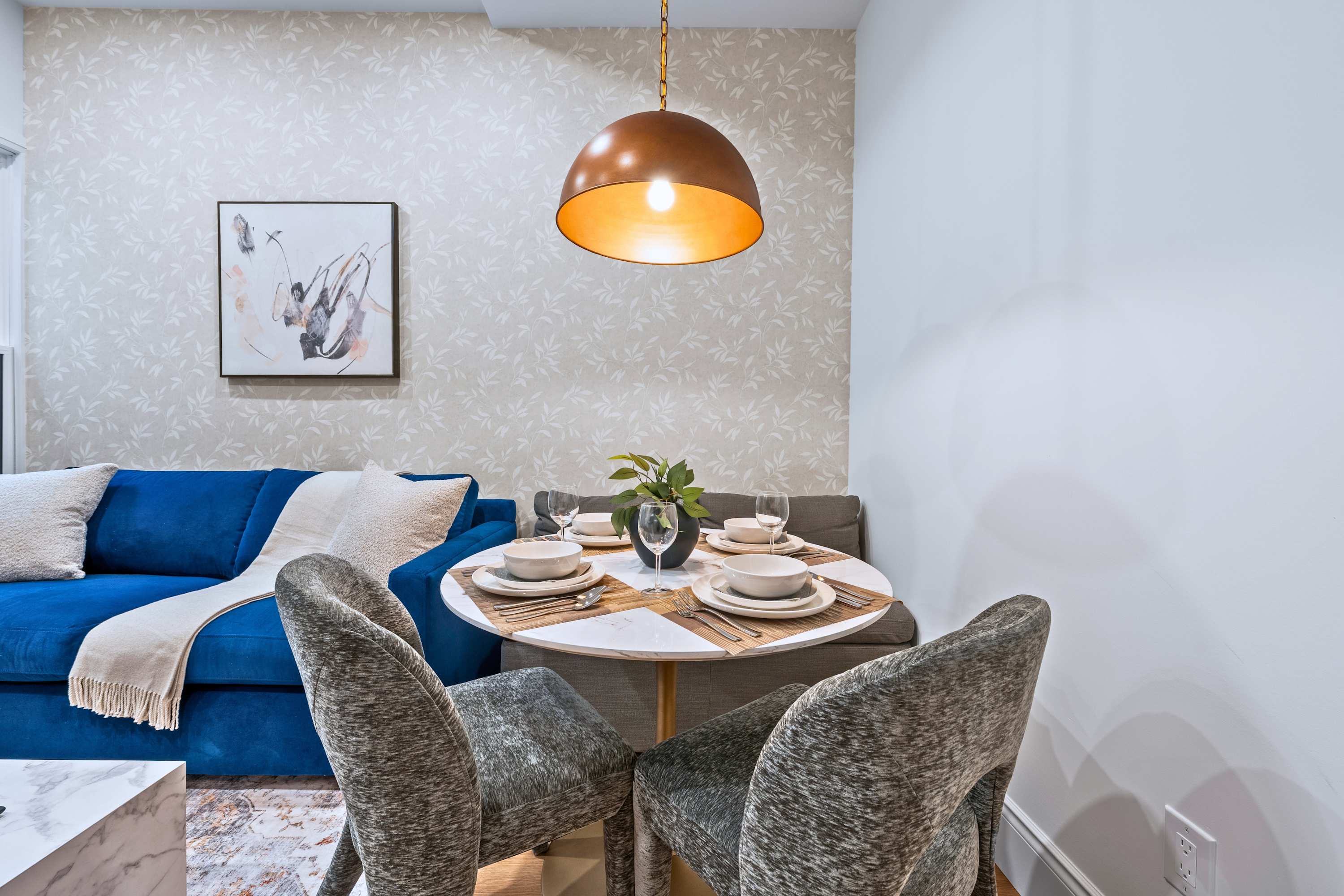 Dining space for four made for shared meals and good company
