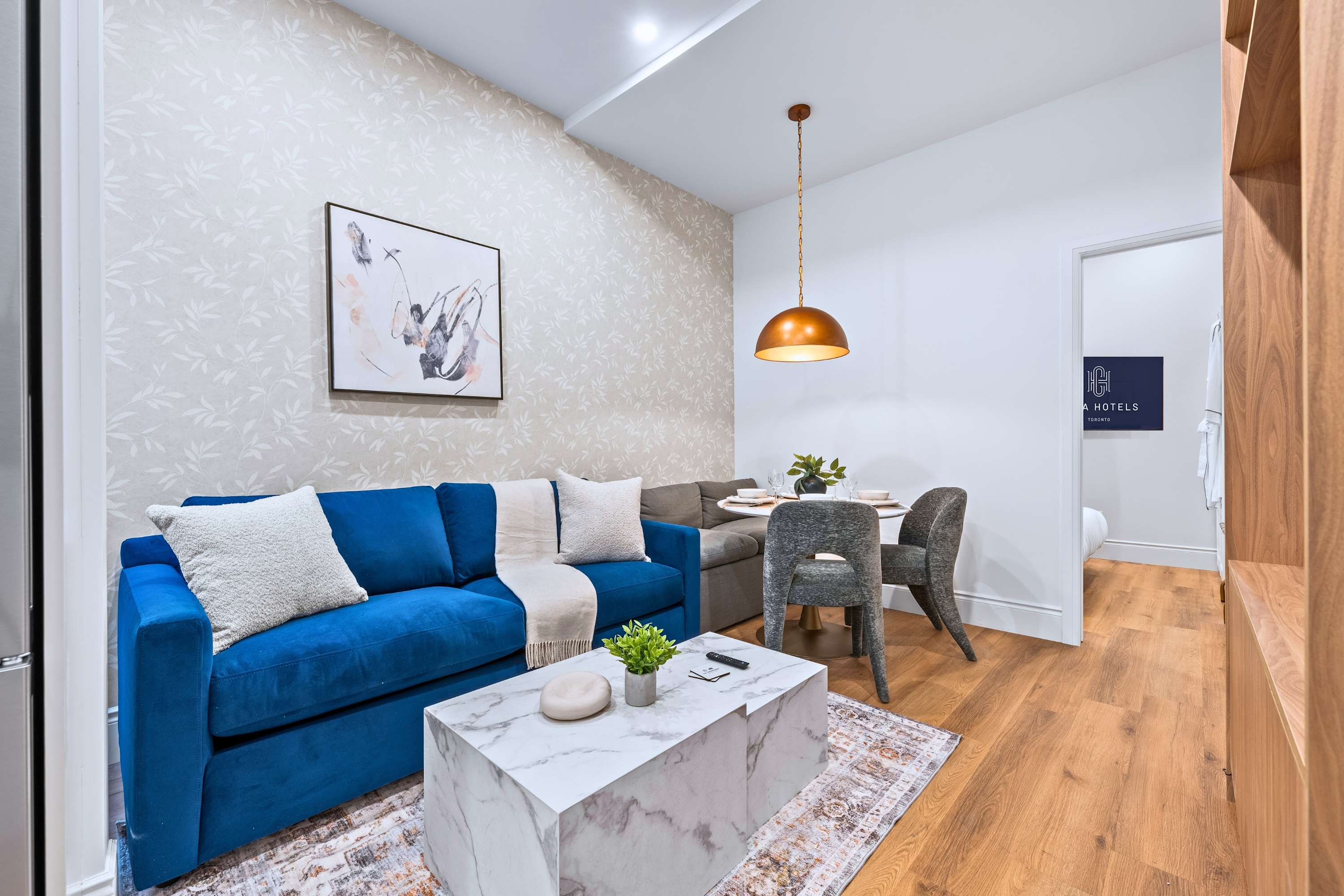 Living and dining area designed for eating and gathering