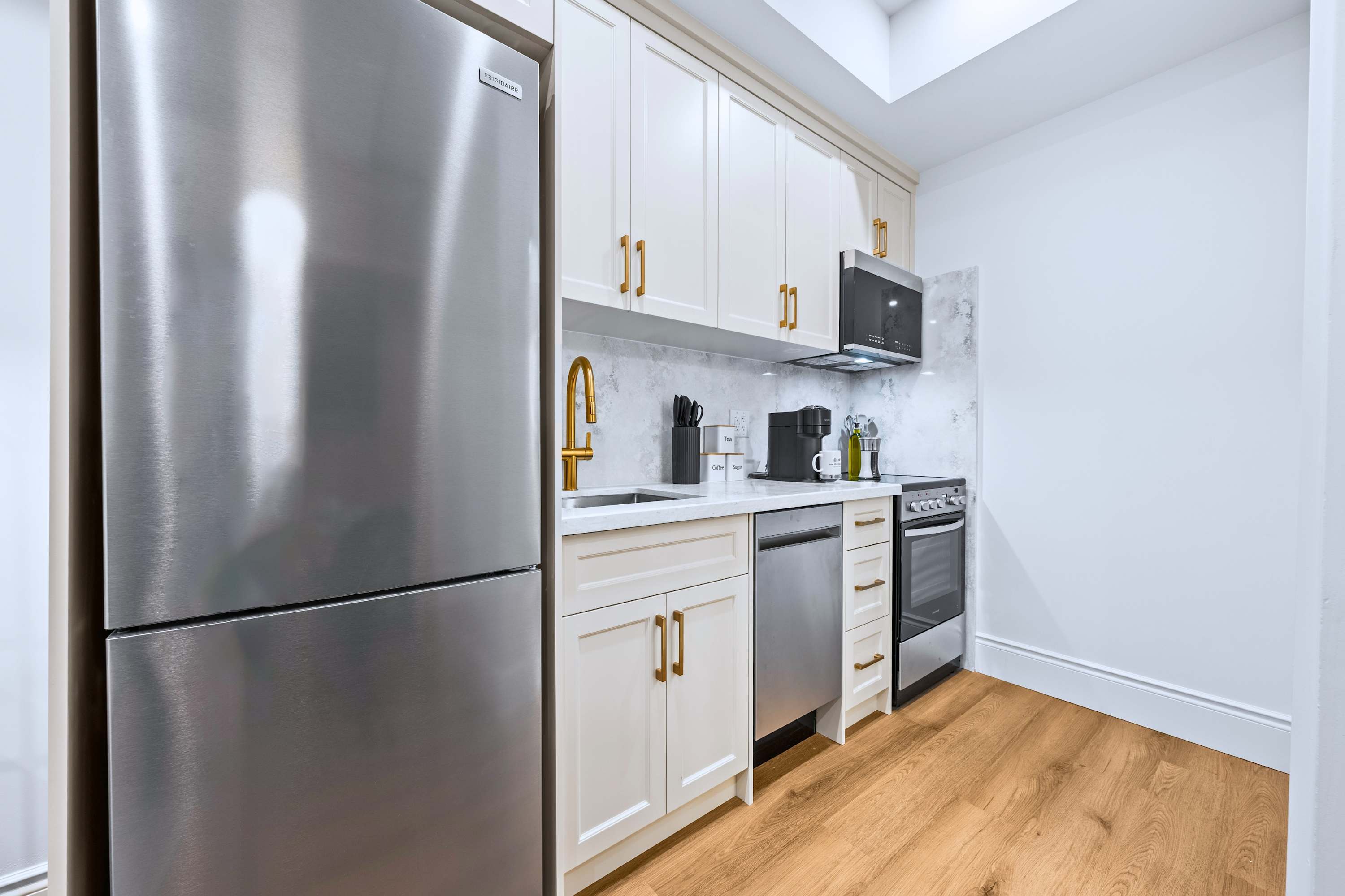Fully equipped kitchen for preparing meals during your stay.