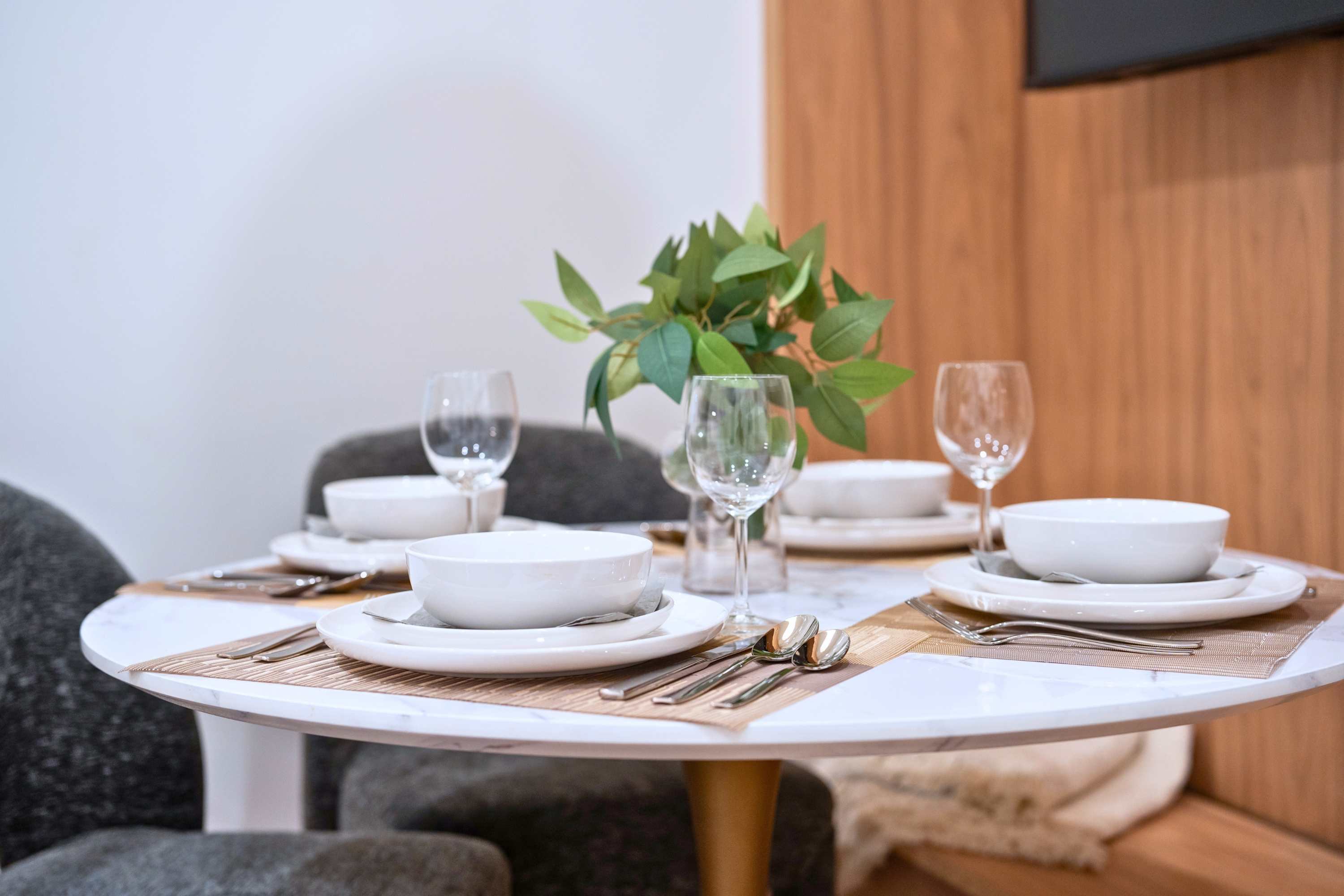 Comfortable dining setup for enjoying time together.