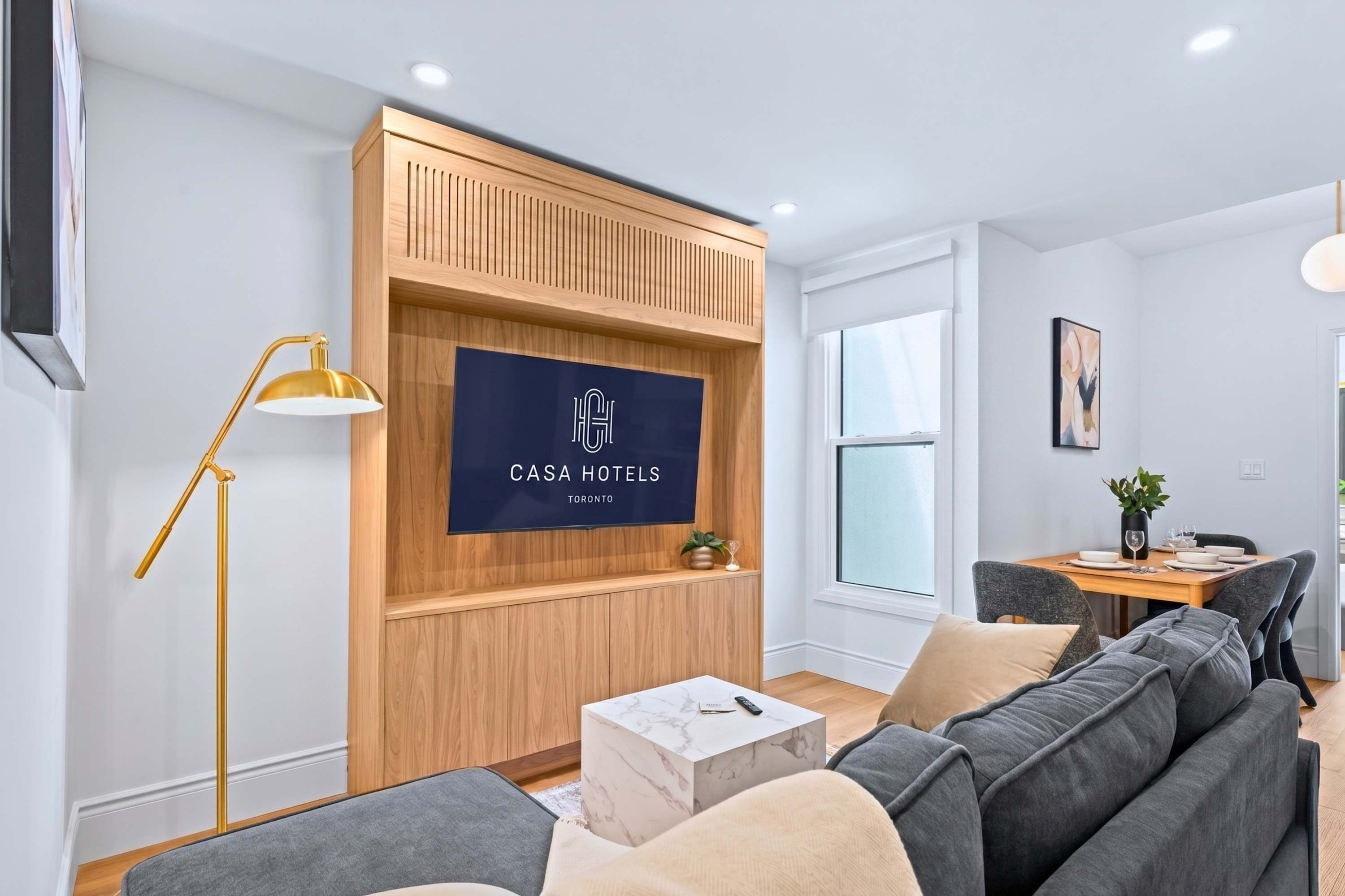 Seamless living area connecting dining and kitchen for easy flow.