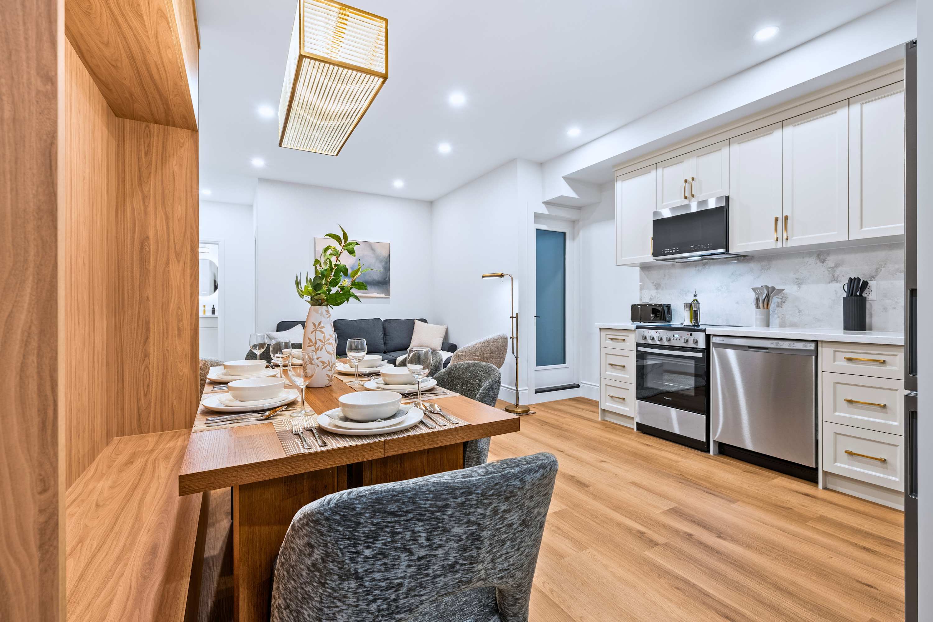 Open space where cooking, dining, and downtime naturally come together
