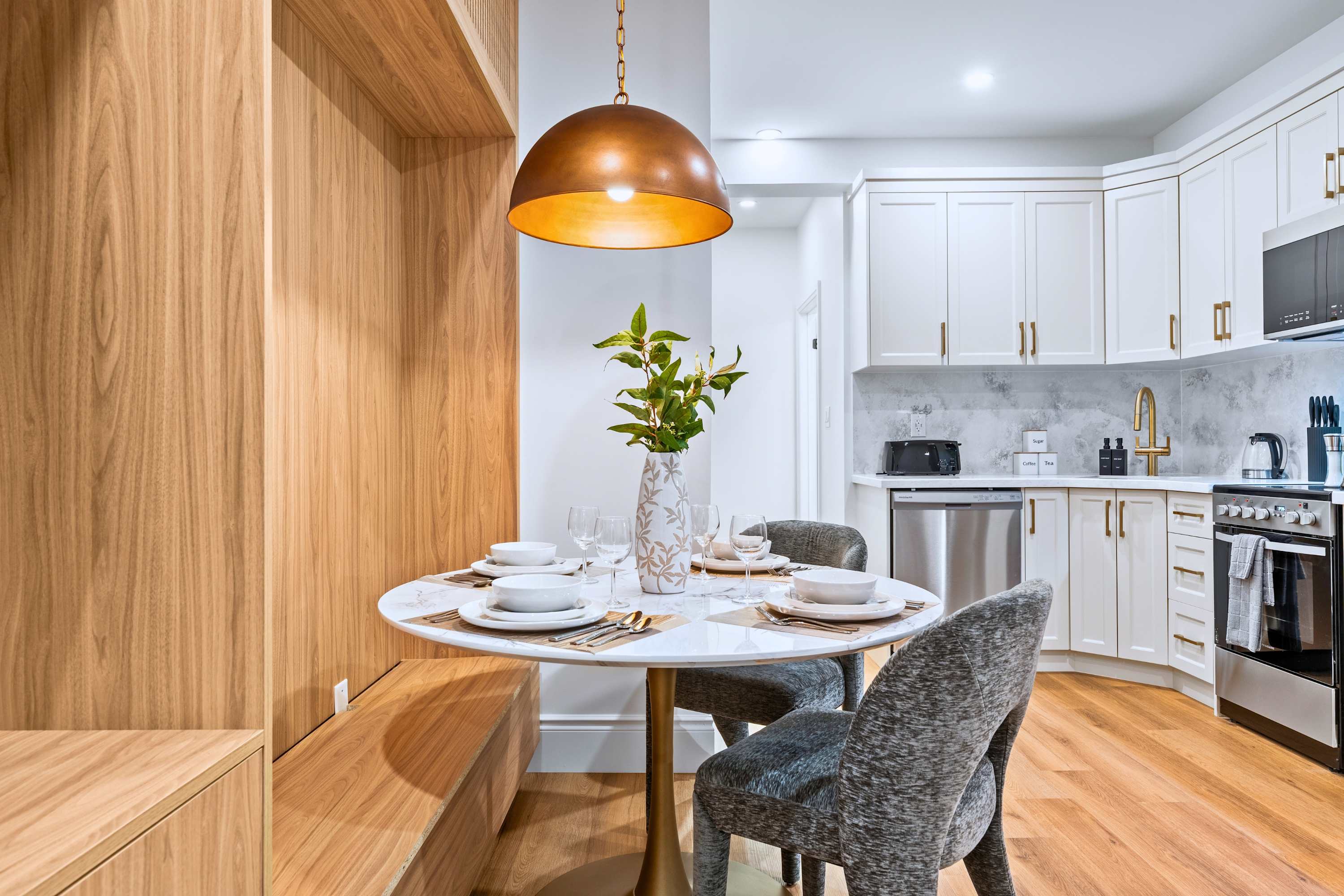 Comfortable dining setup for enjoying time together.