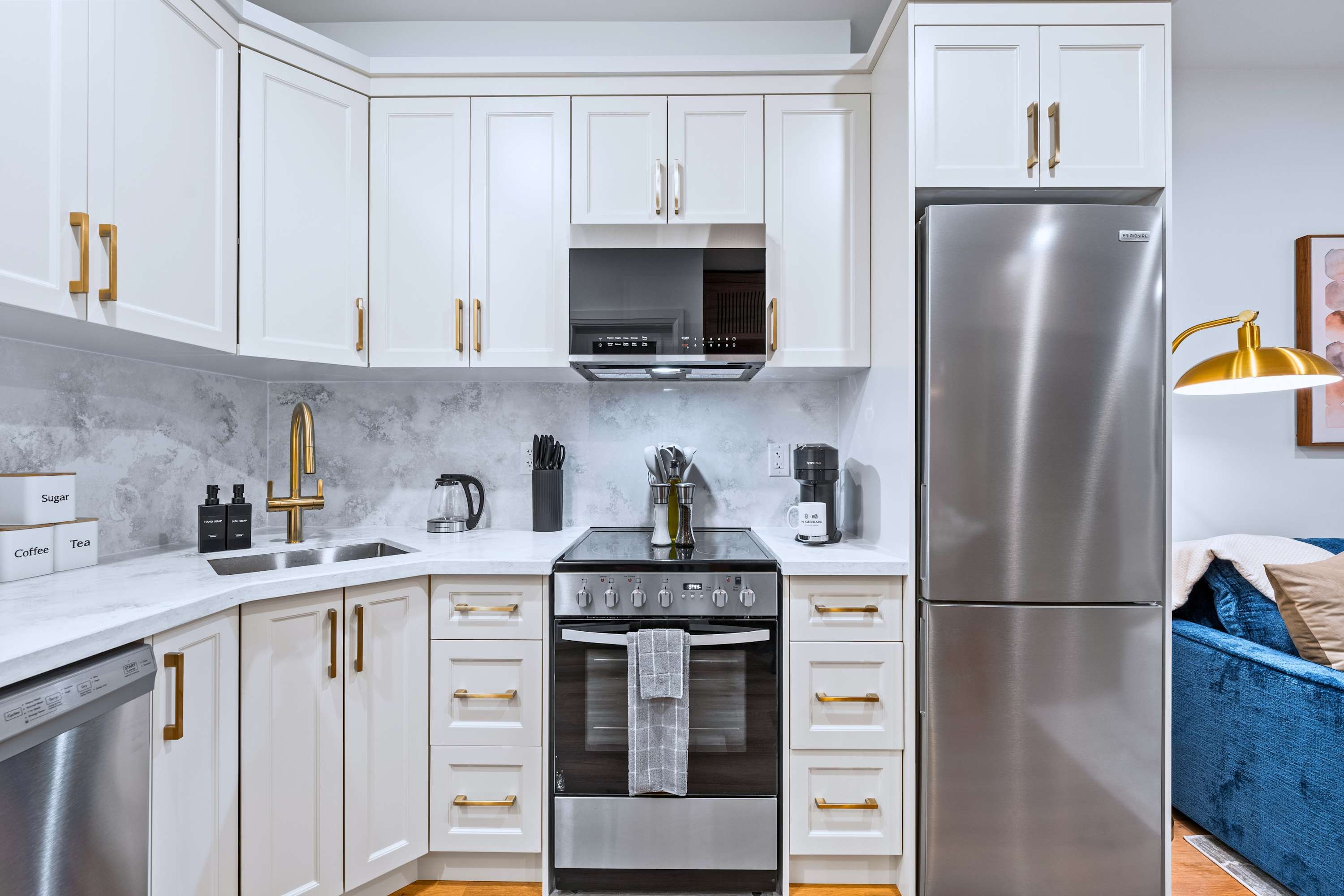 Prepare meals with ease in this functional kitchen space.