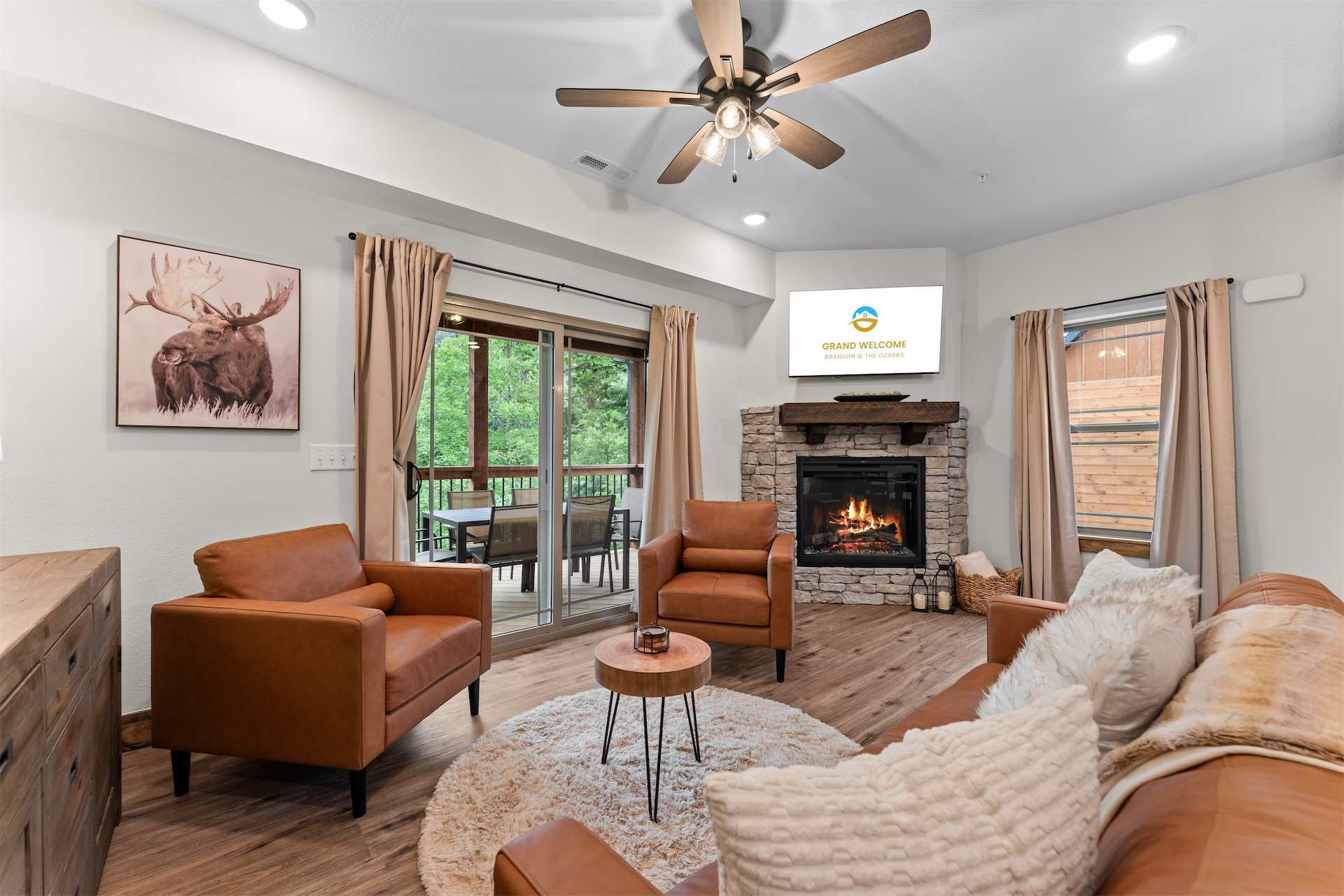 Curl up in the inviting main-level living room & stream on the smart TV​