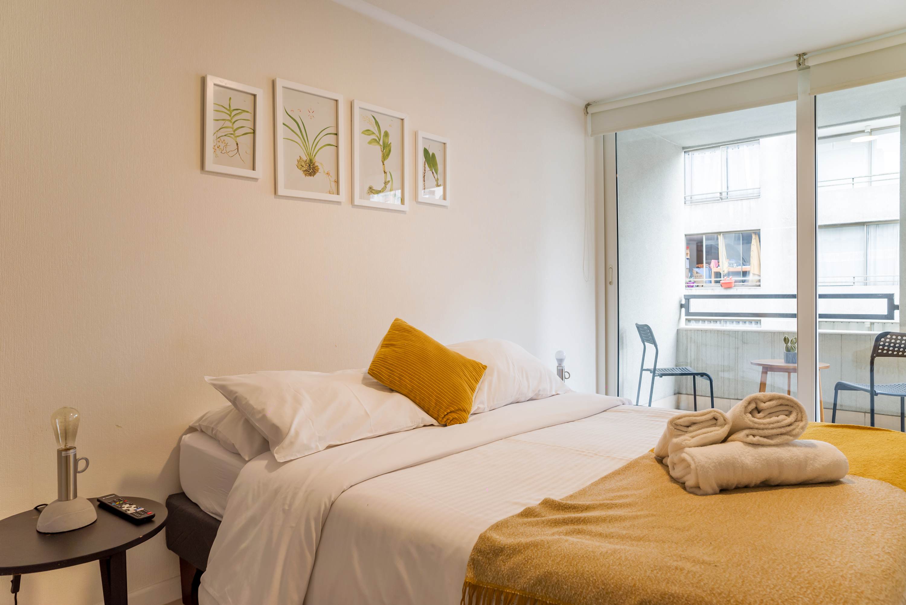 Santiago: 1BR Apartment with Balcony and Views