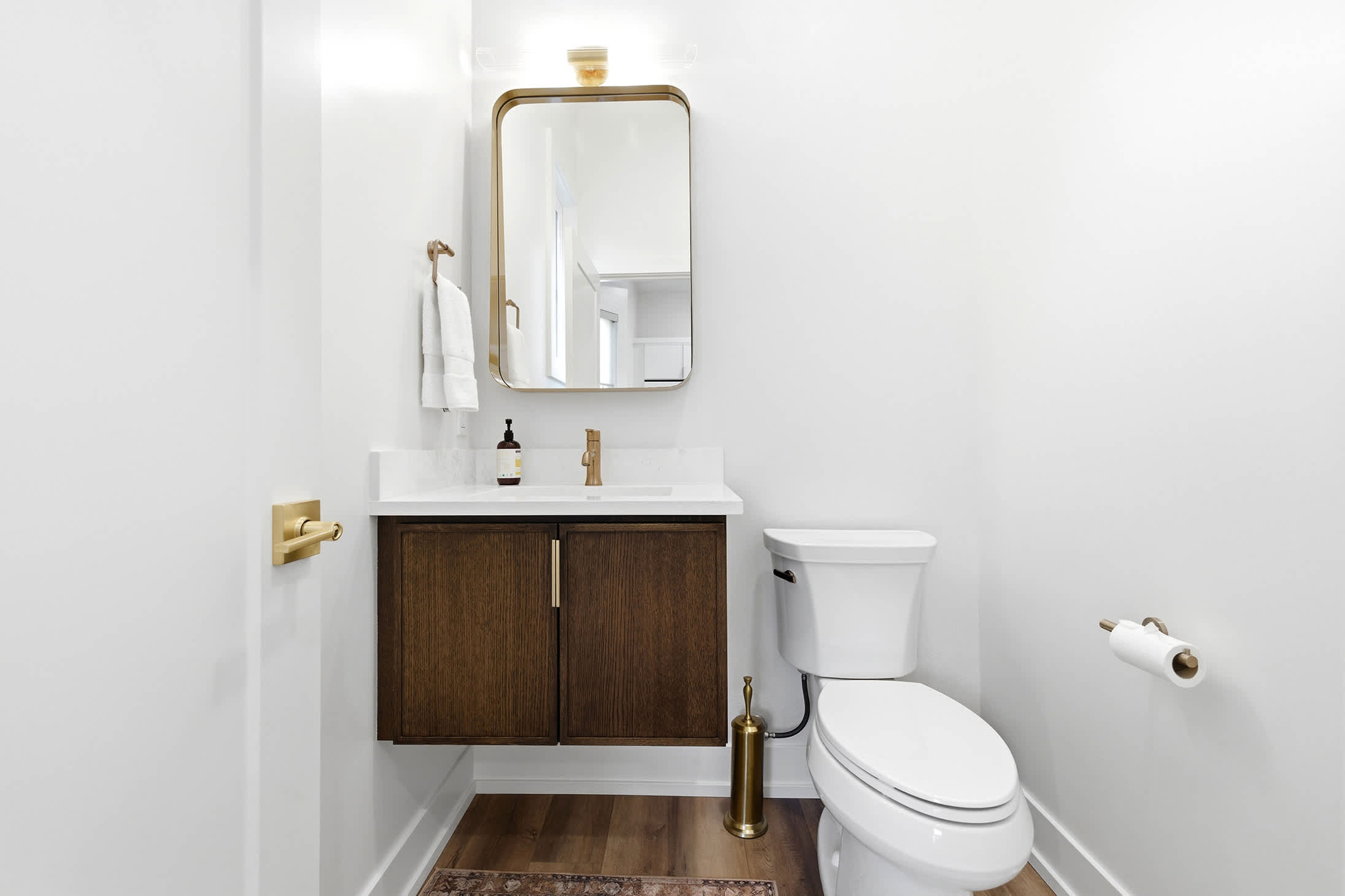 A polished powder room on the main level, right where you need it.