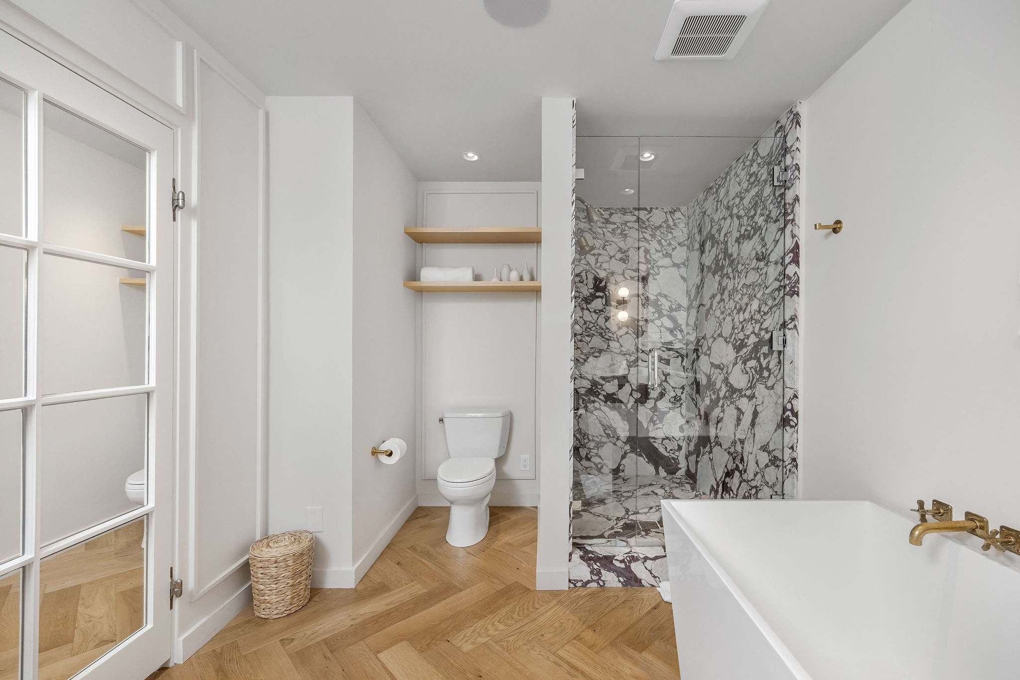 Unwind in a spa-like bathroom finished with elegant details.