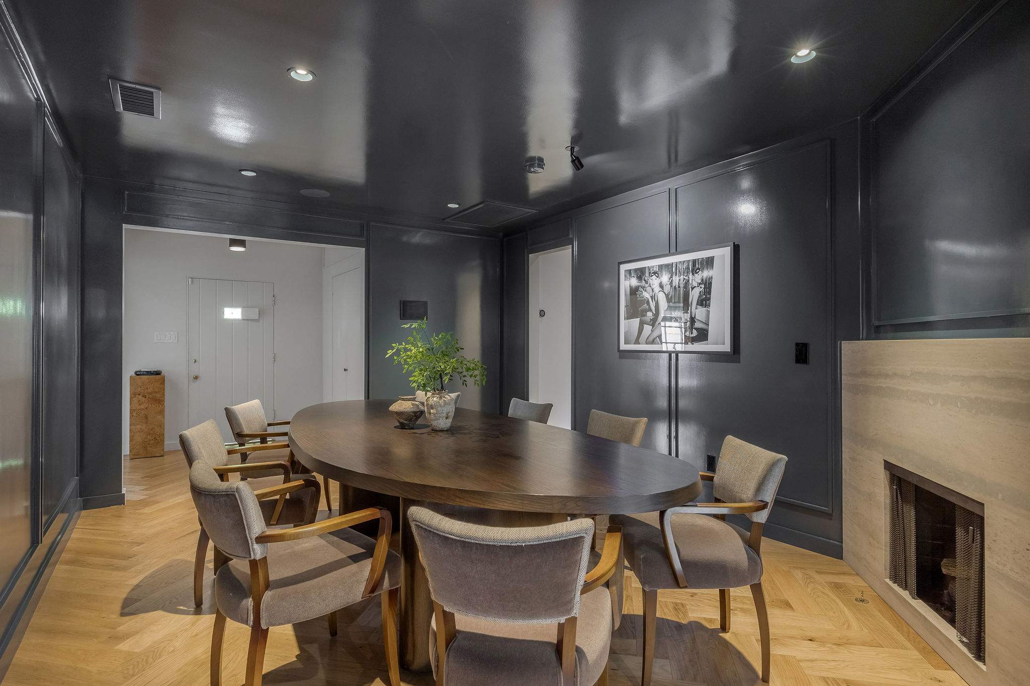 Host unforgettable dinners in your hidden speakeasy-inspired dining room.