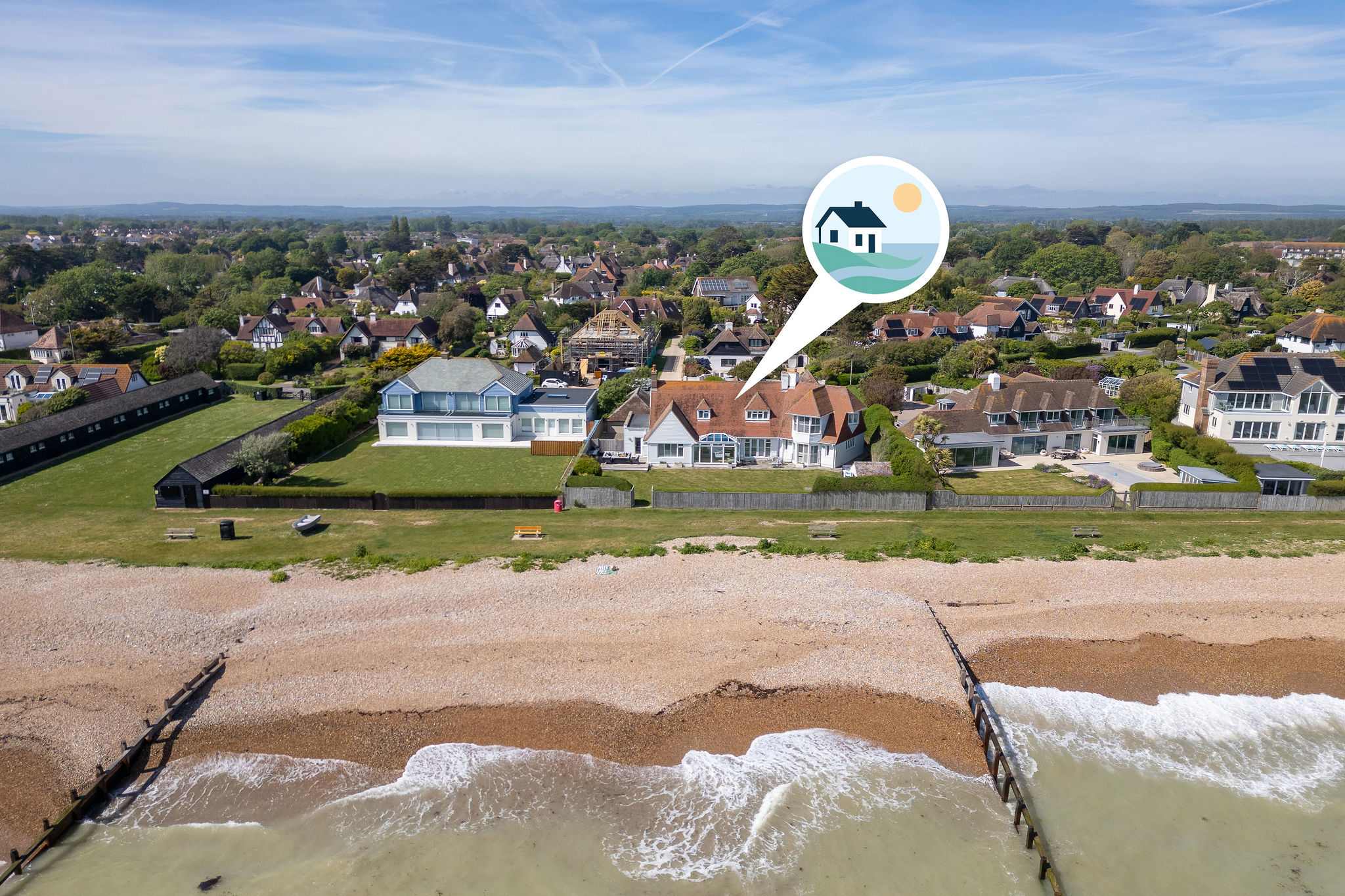 Prime beachfront location with private garden.