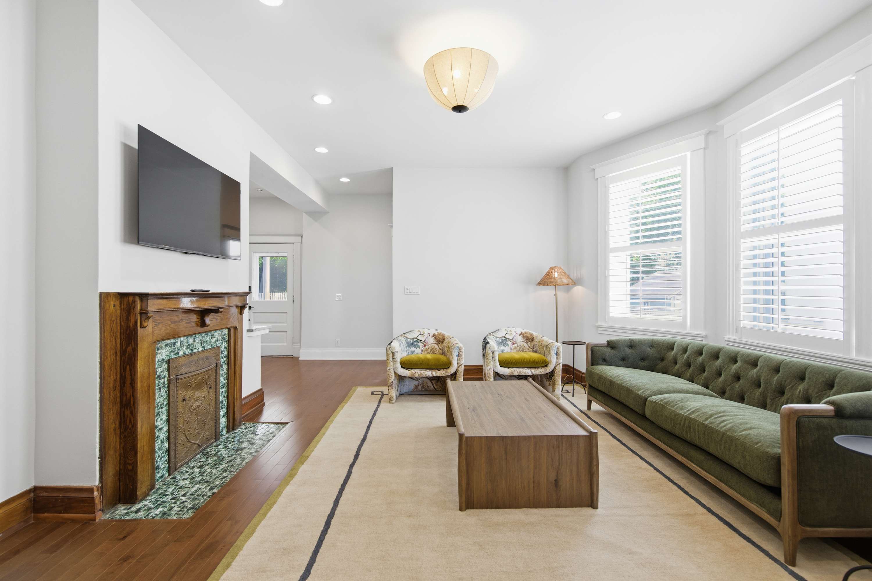Curl up in the inviting living room & stream your favorites on the smart TV​
