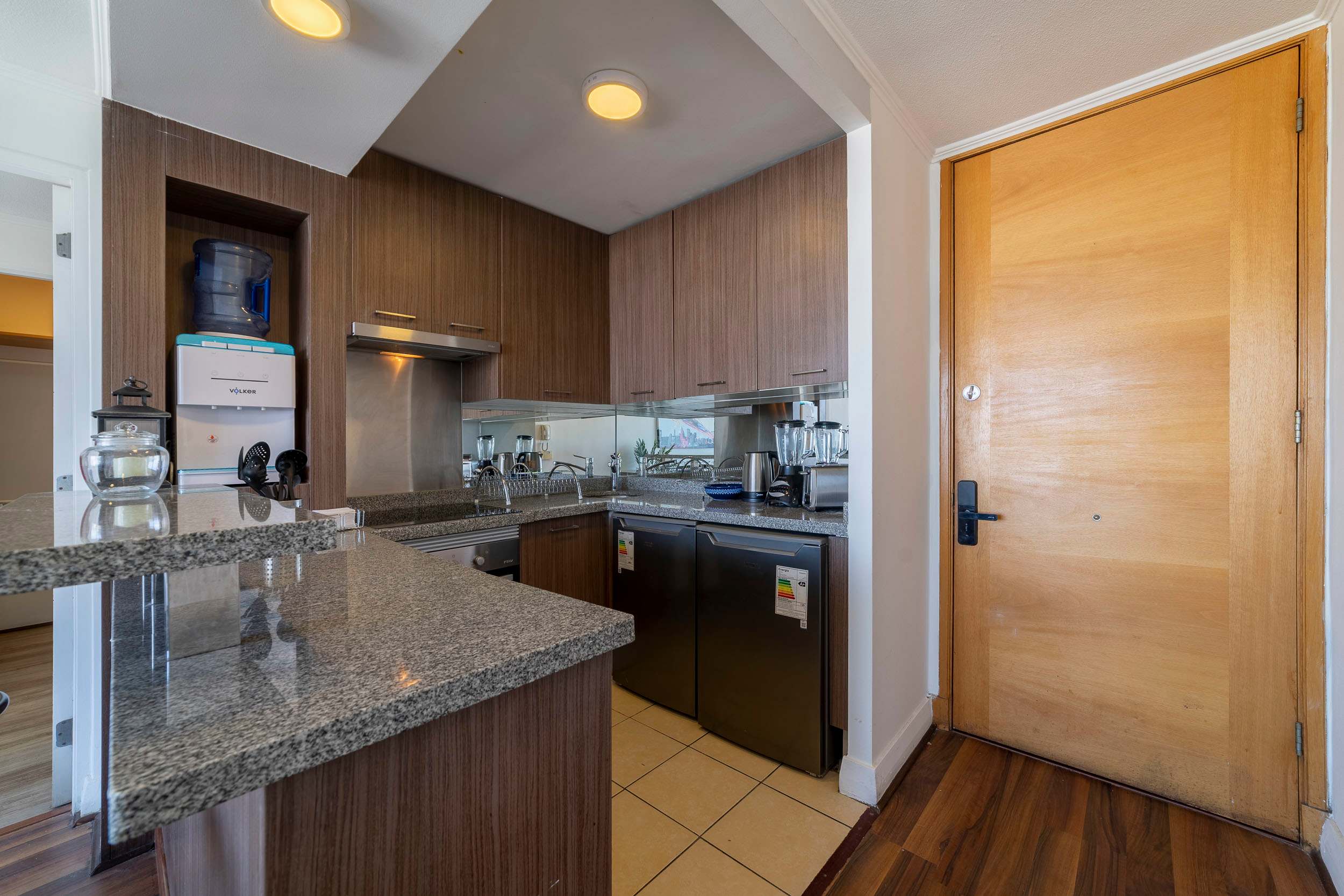 Cozy kitchen with modern amenities, perfect for preparing meals during your stay.