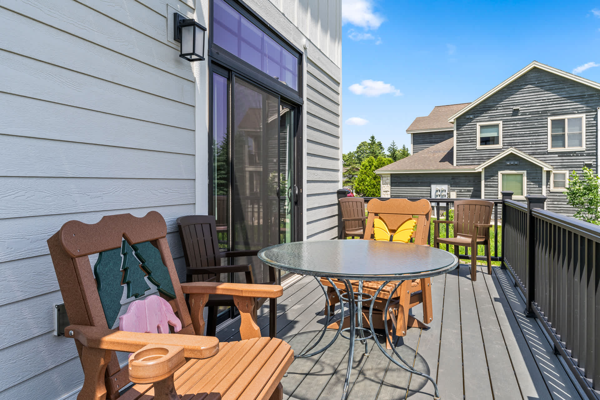 Unique furniture on the deck