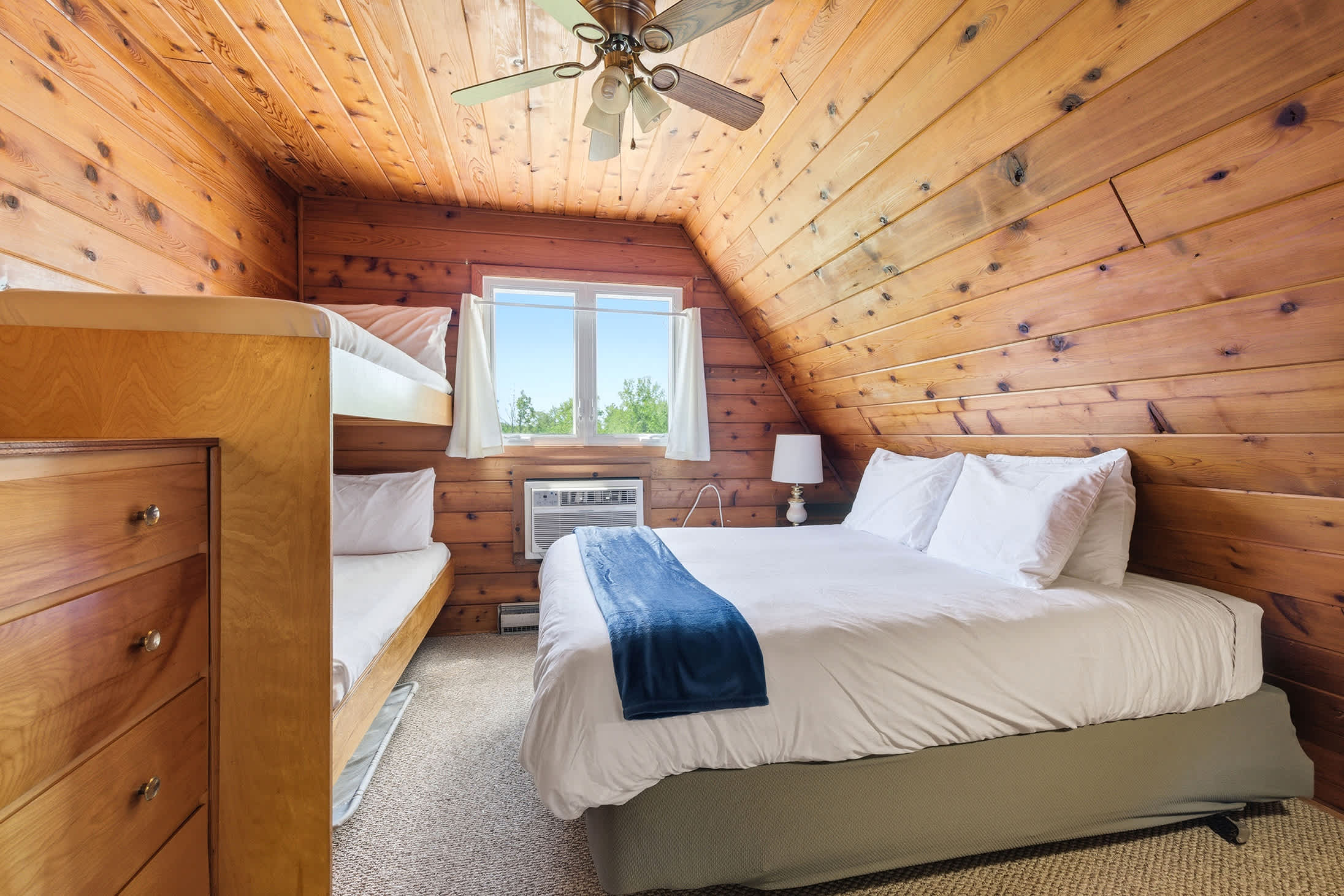 
Bedroom 1 is on the 2nd floor and has a queen and single bunk bed.