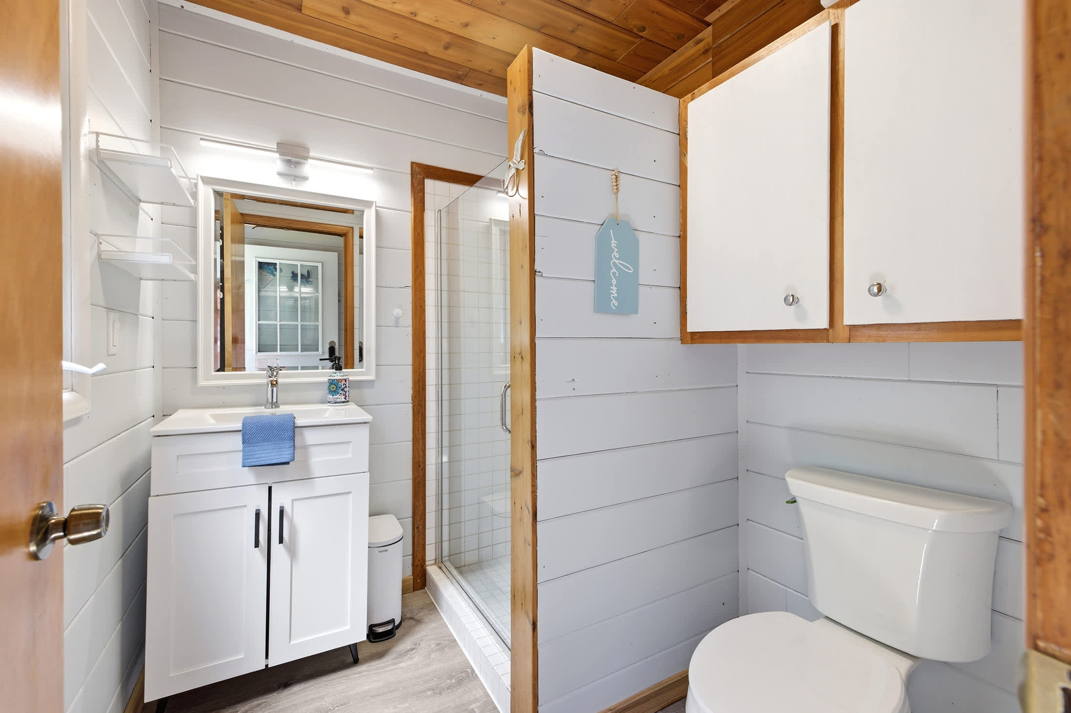 Main floor bathroom is everything in one compact, well-organized space.