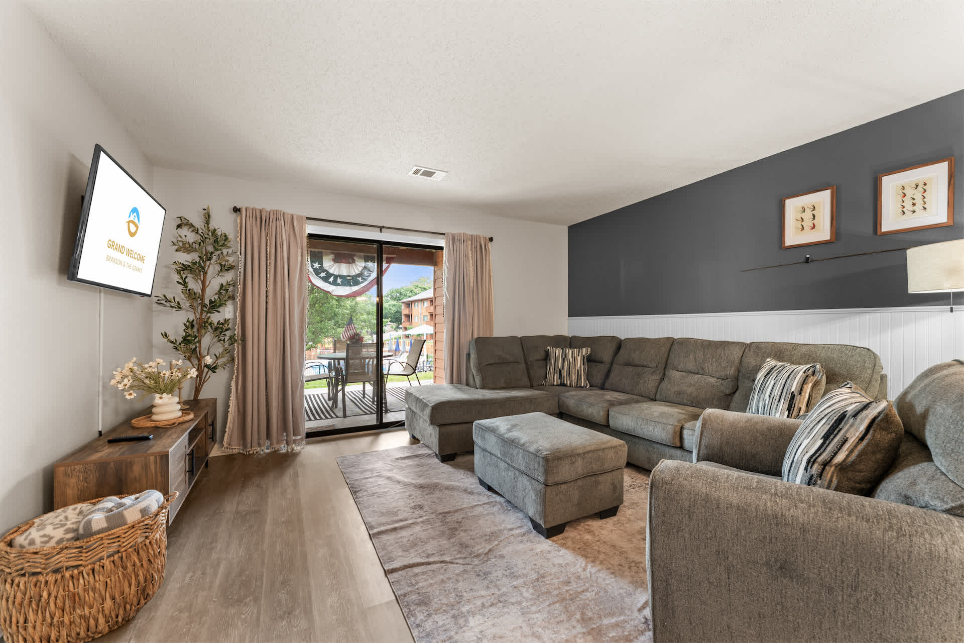Unwind in the inviting living room & stream your favorites on the smart TV​