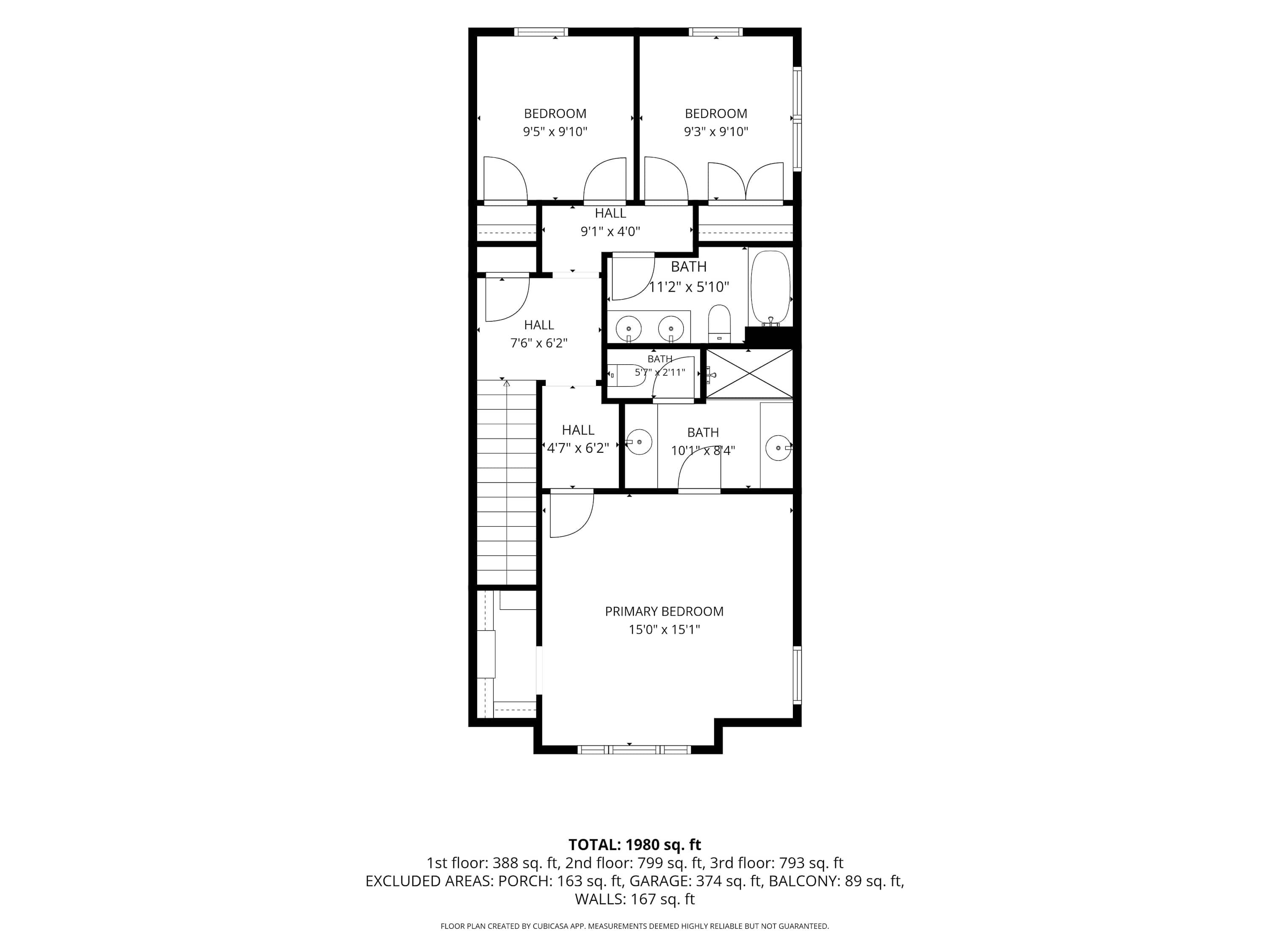 Shorehouse Townhouse's 3rd Floor Layout.