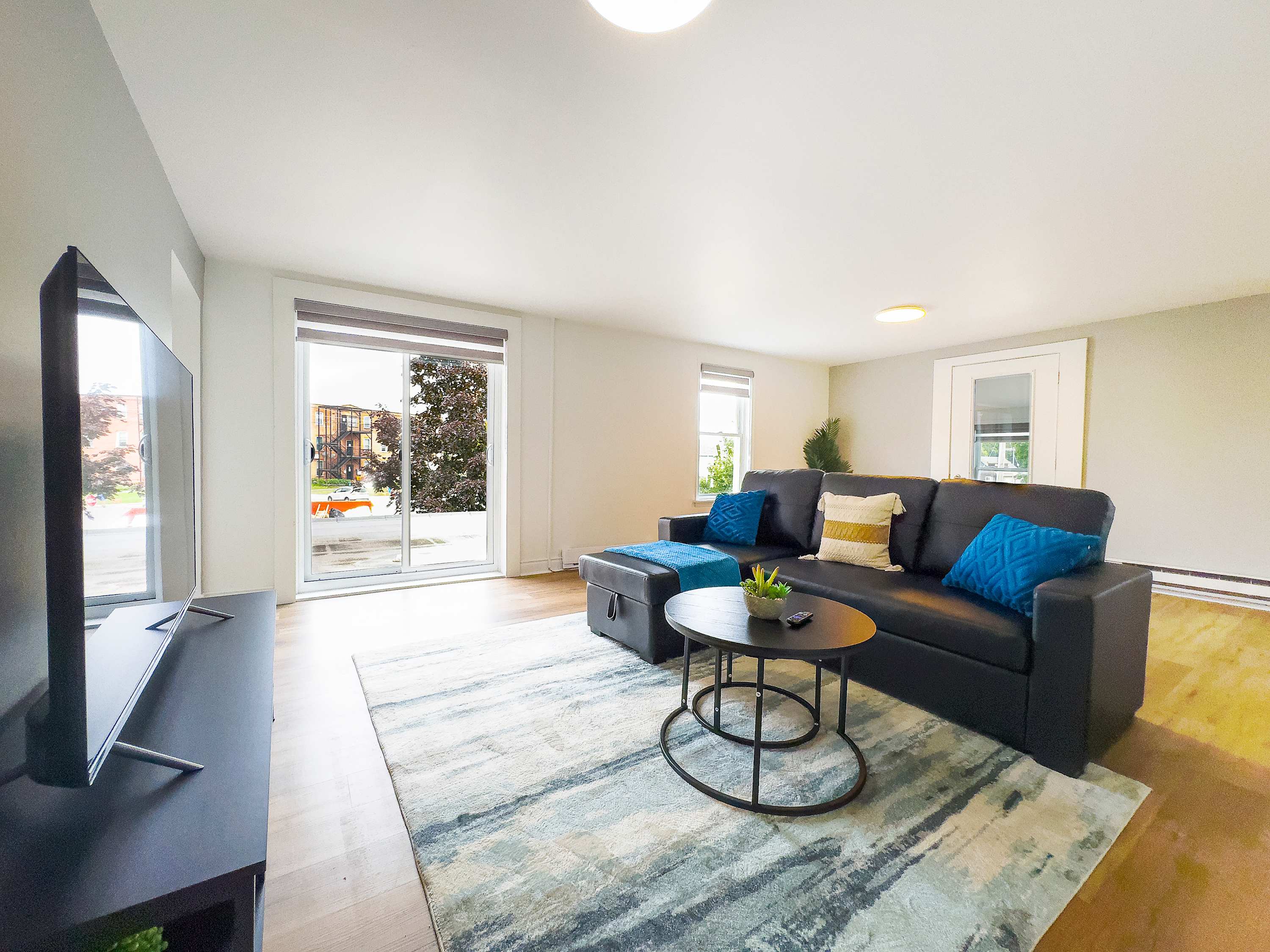 Spacious Living Room with Smart TV
