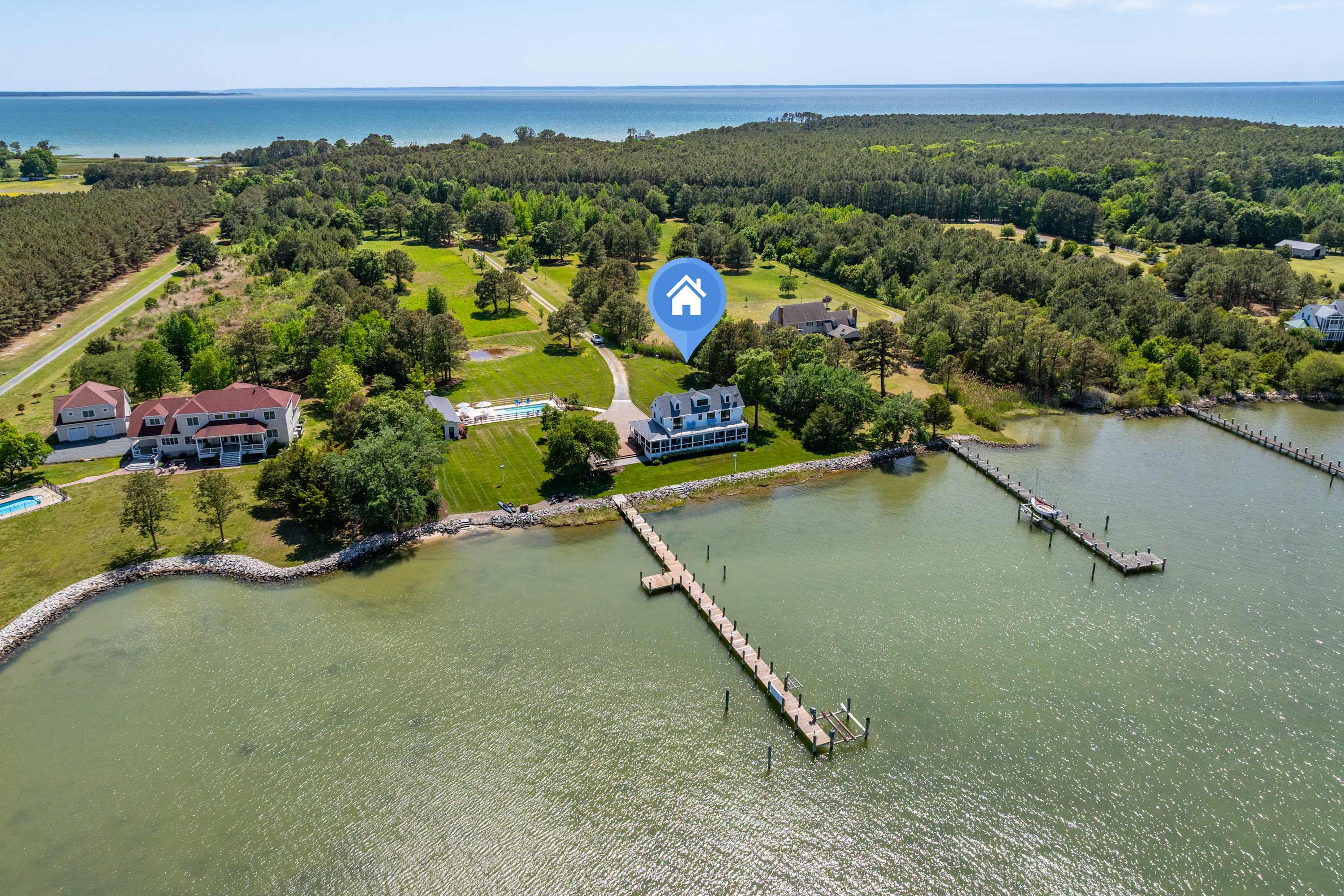 Modern Chesapeake Waterfront - Heated Pool - Dock