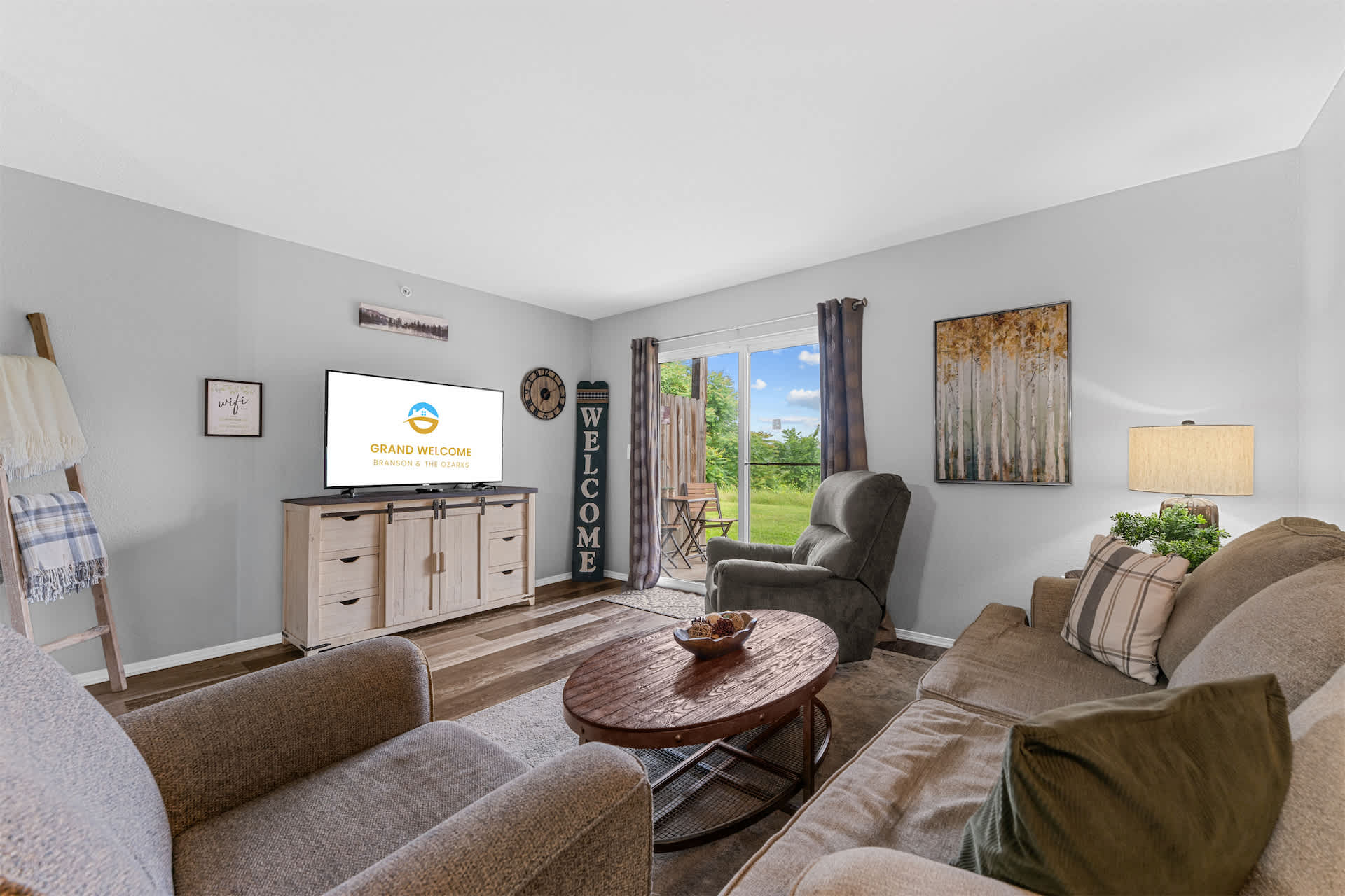 Curl up in the inviting living room & stream your favorites on the smart TV​