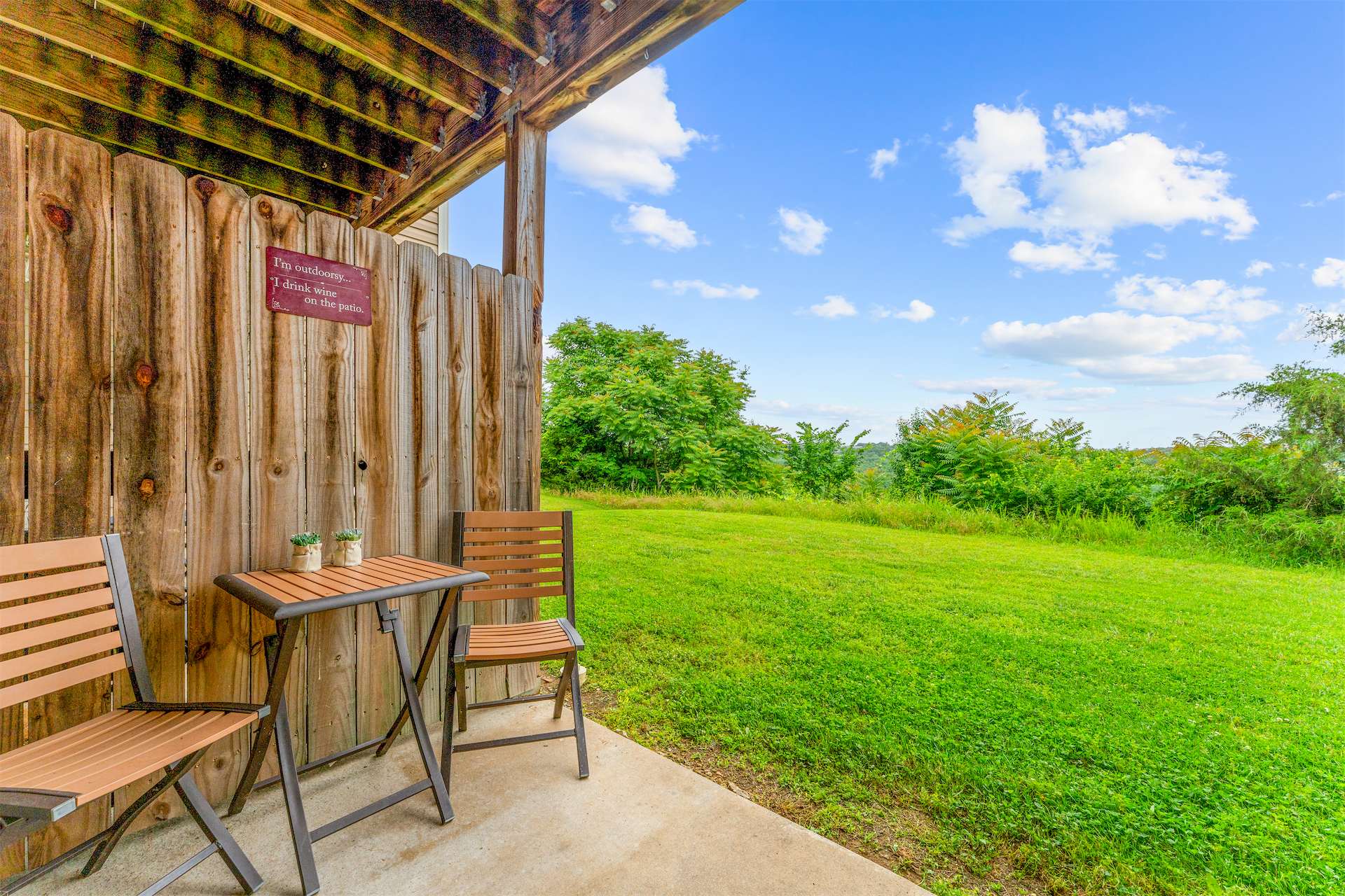 Lounge the day away or dine alfresco with gorgeous views on the patio​