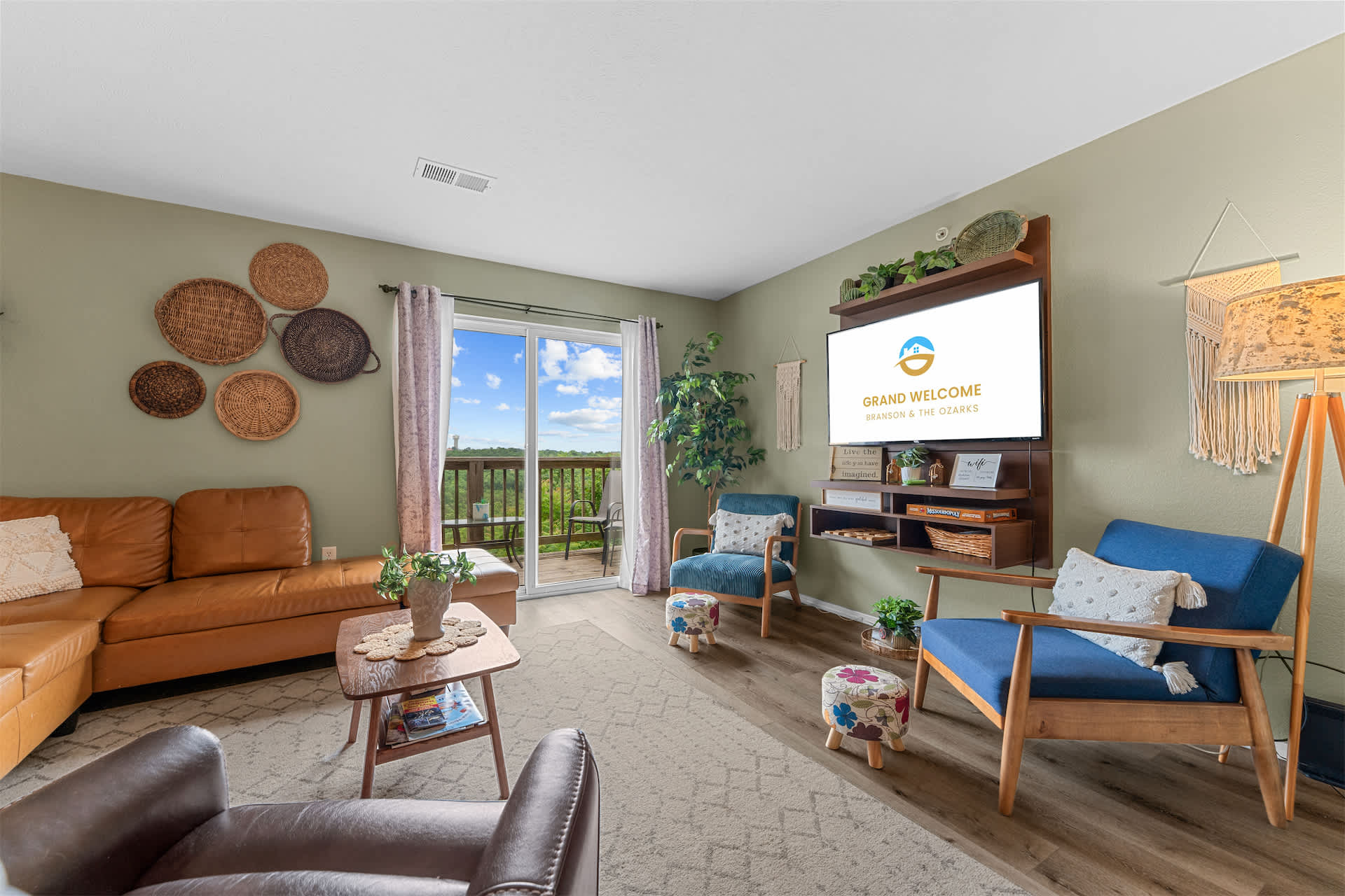 Unwind in the serene living room & stream your favorites on the smart TV​