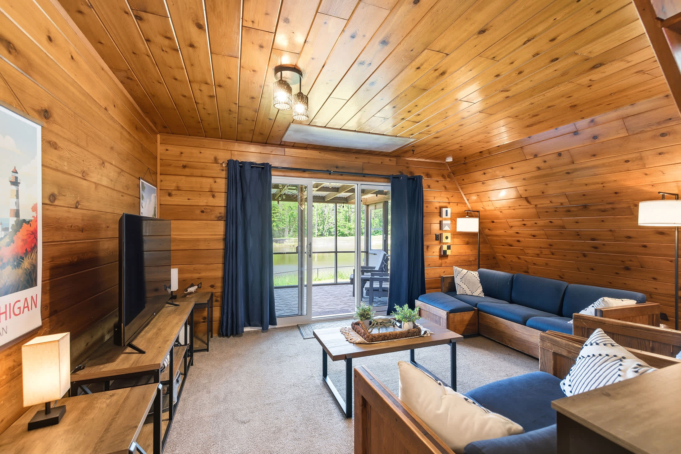 Chalet #94 living area with ample seating for gathering together.
