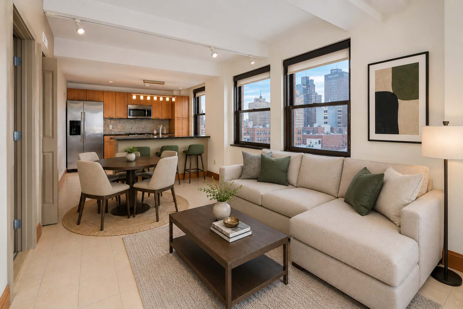 Stylish High-Rise Loft in Downtown Detroit, City Views