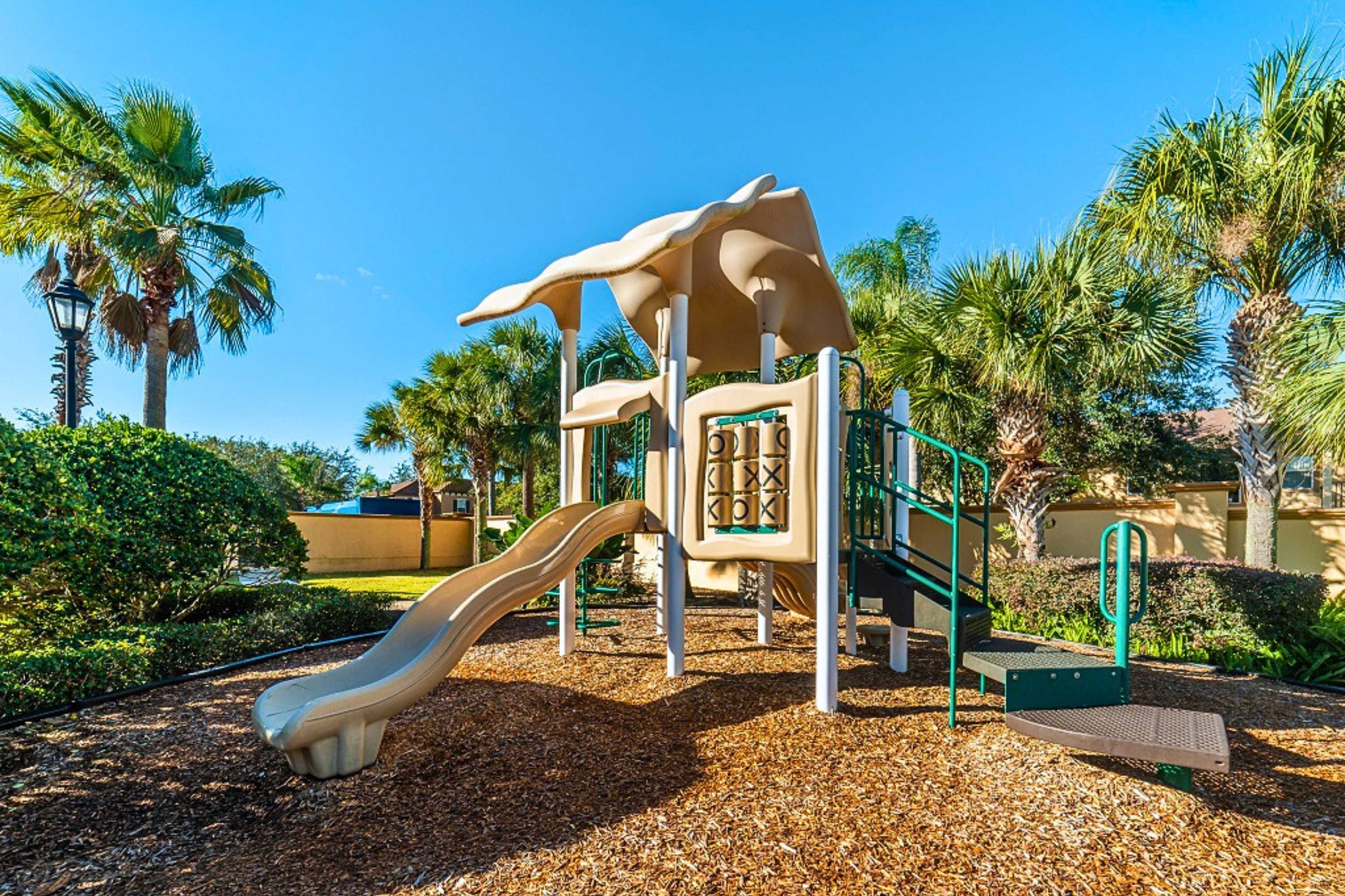 A fun outdoor playground with slides for children to explore