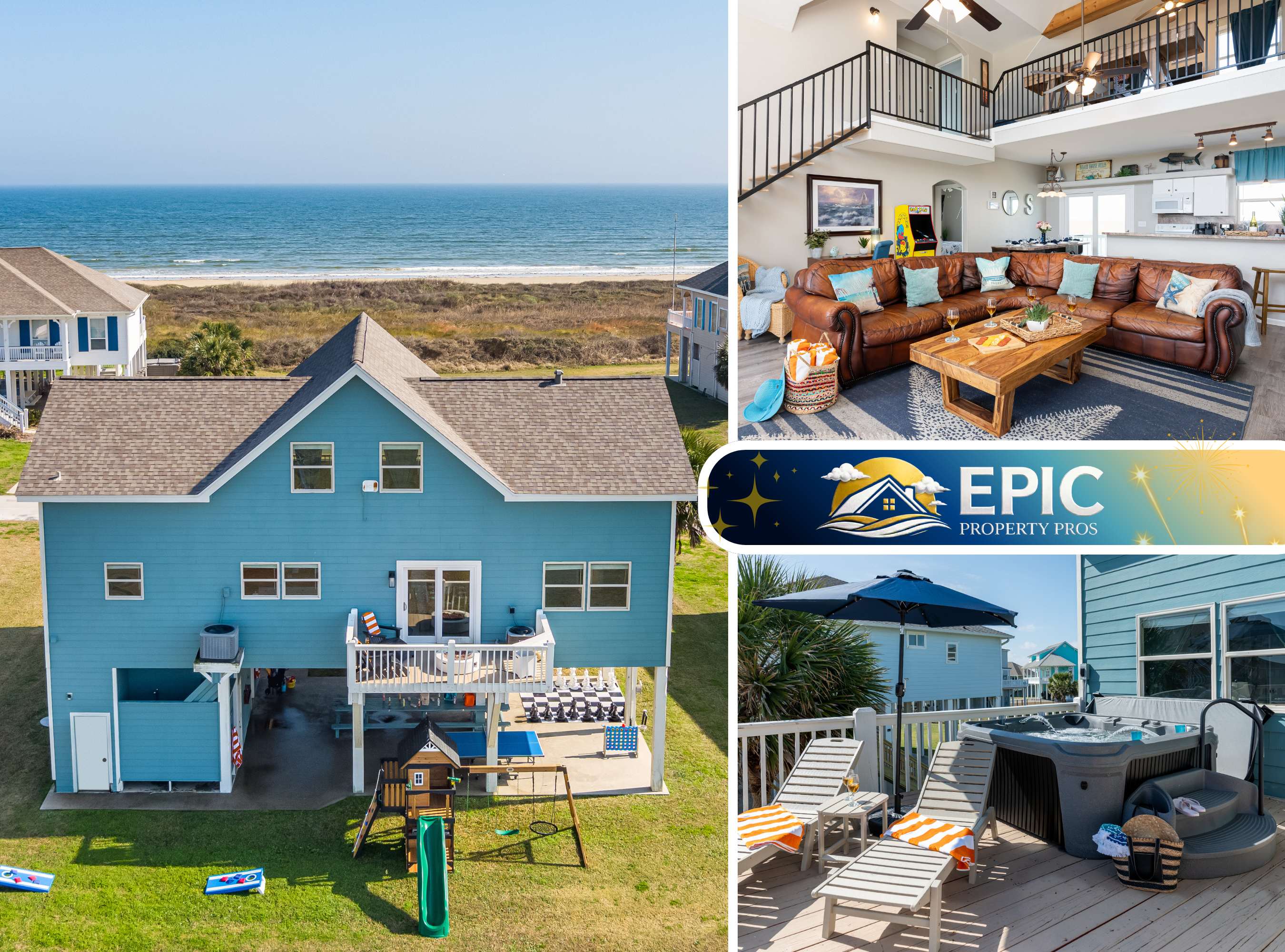 5Br Ocean View Entertainment: Hot Tub, BBQ & Games