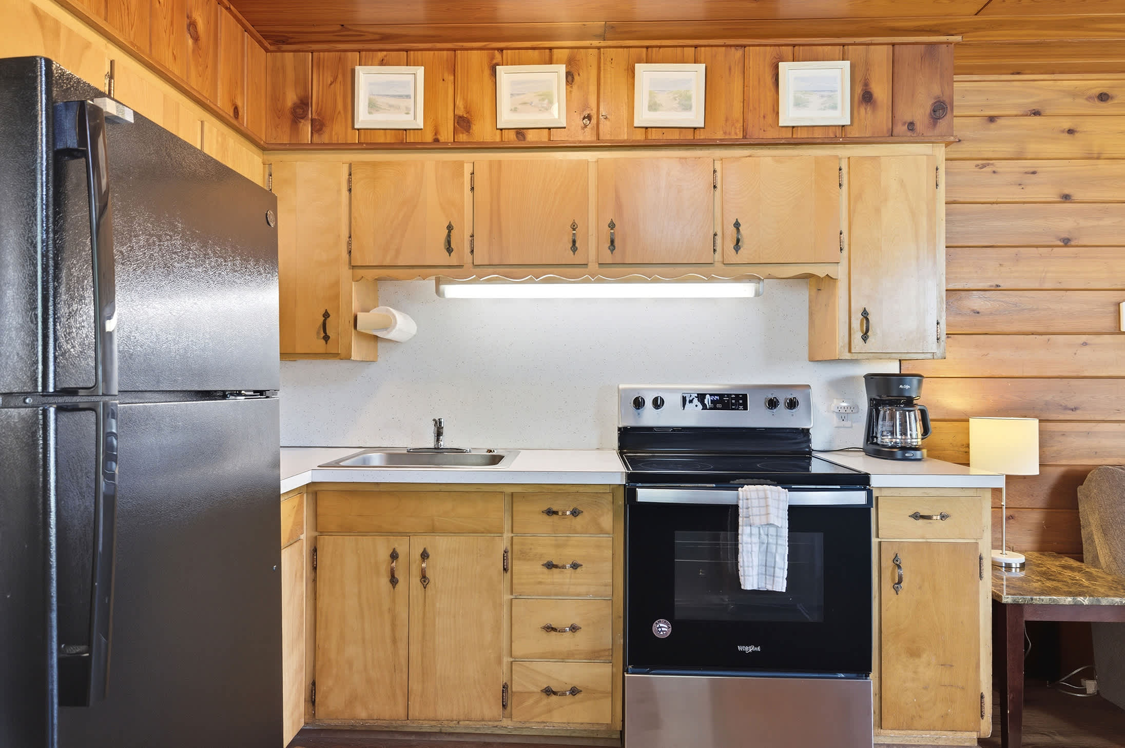 A full kitchen with all the cabin charm.