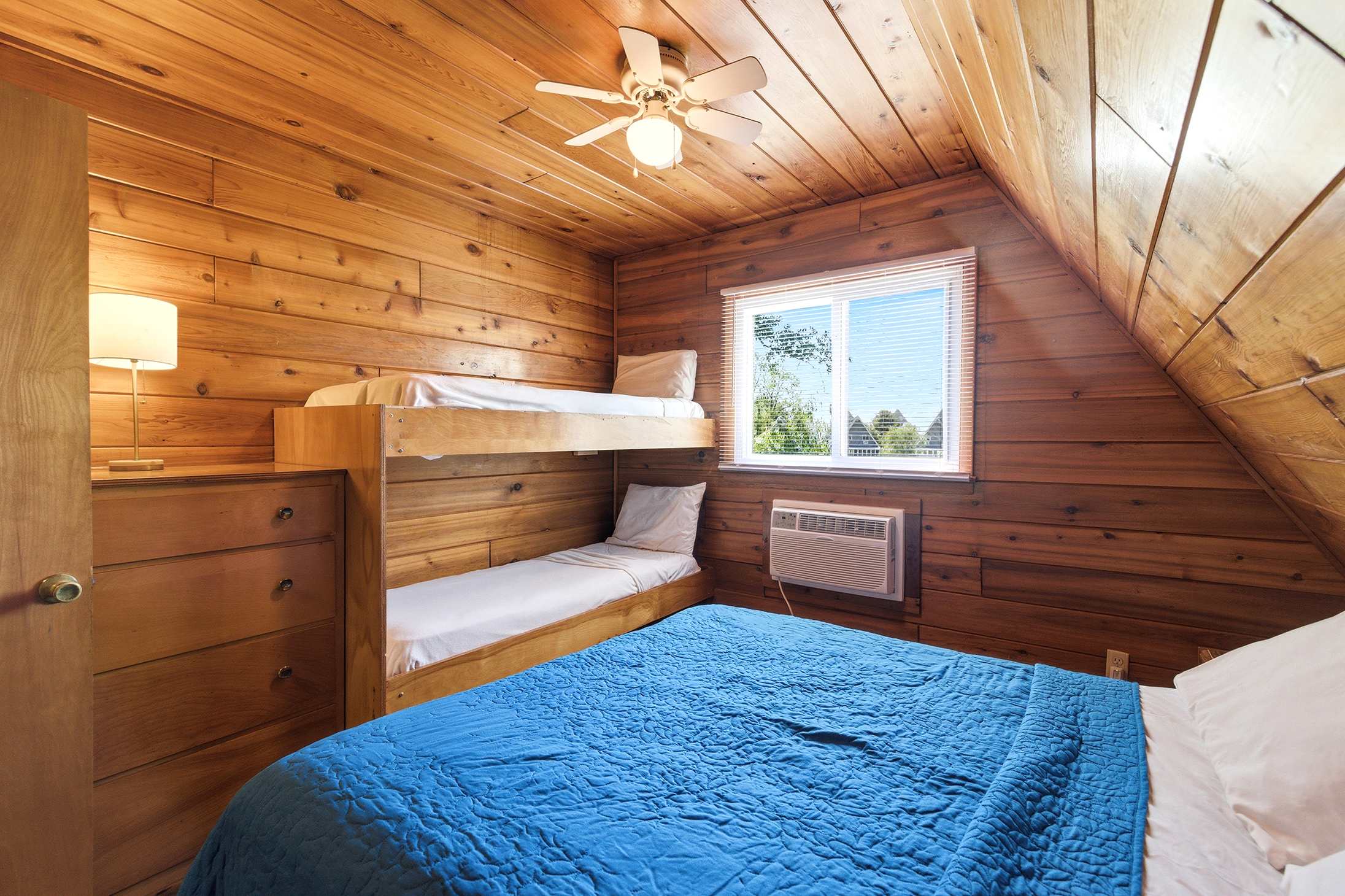 Flexible sleeping arrangements make family stays easier.