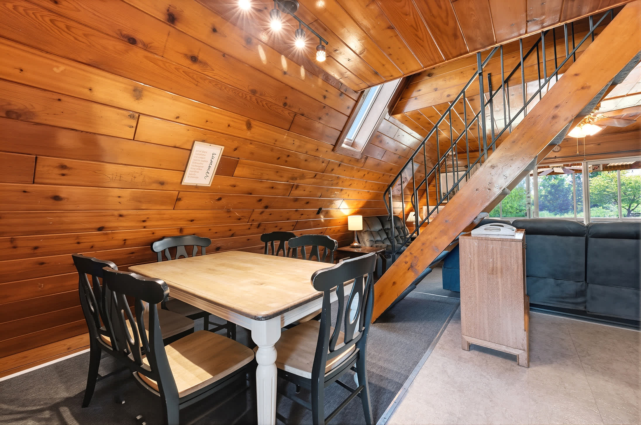 Dining space keeps everyone gathered between meals and activities.