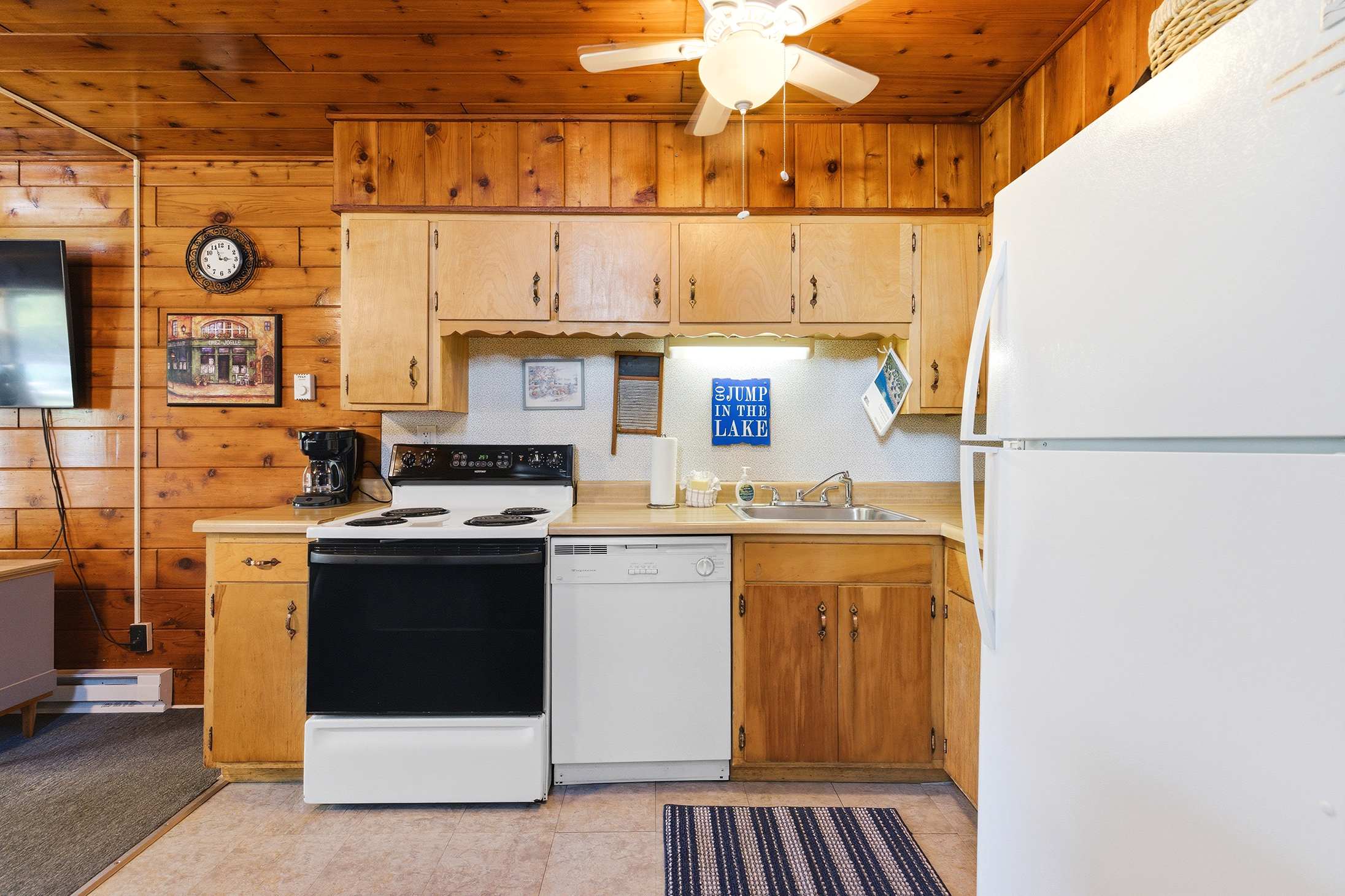 Well-equipped kitchen provides everything needed for dining in between beach days.