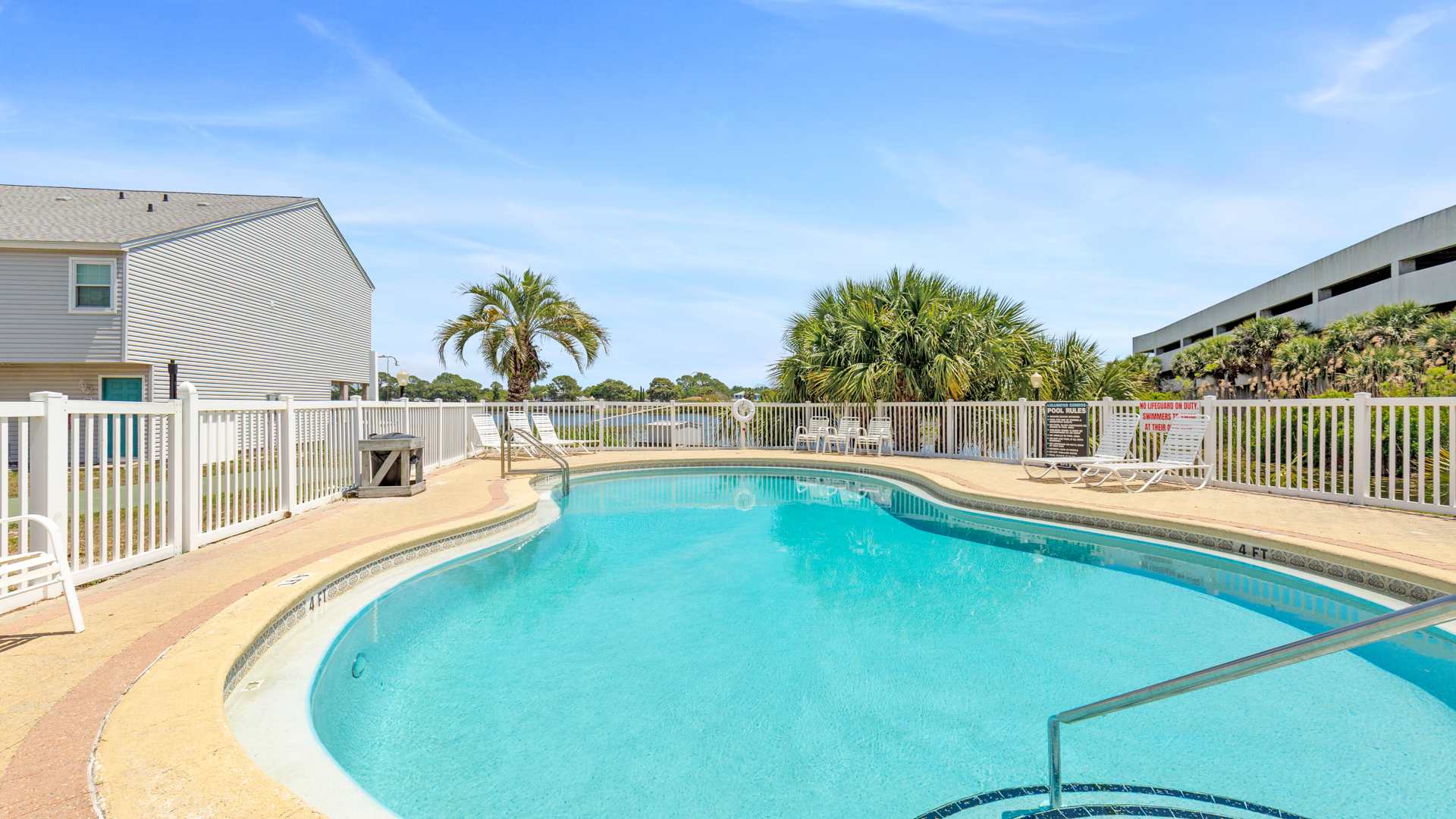 Relax poolside at the community pool