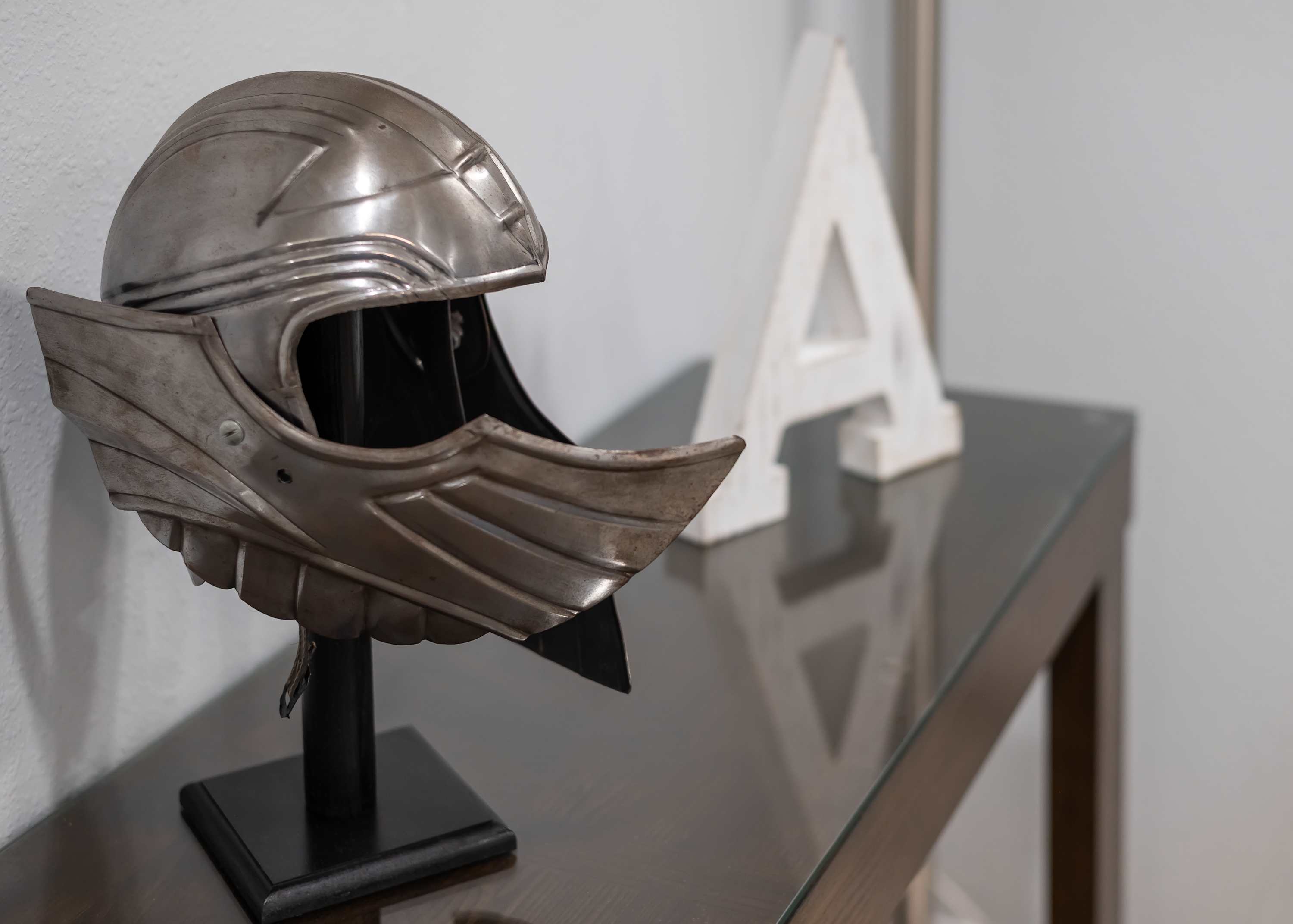 Avengers helmet display — a fun, immersive touch that sets the tone for the whole stay.