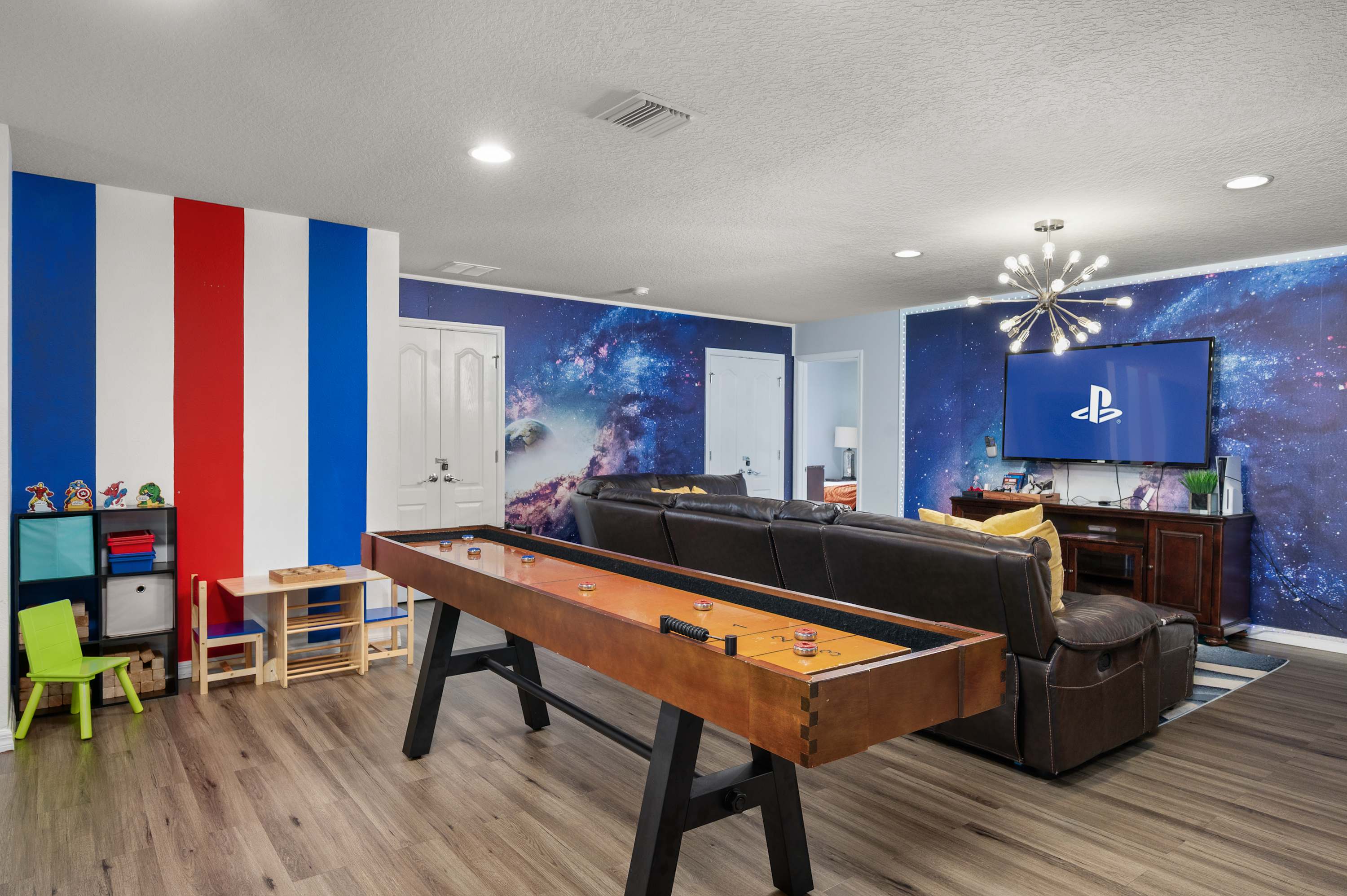Game room w/ foosball & arcade games to keep everyone entertained for hours.