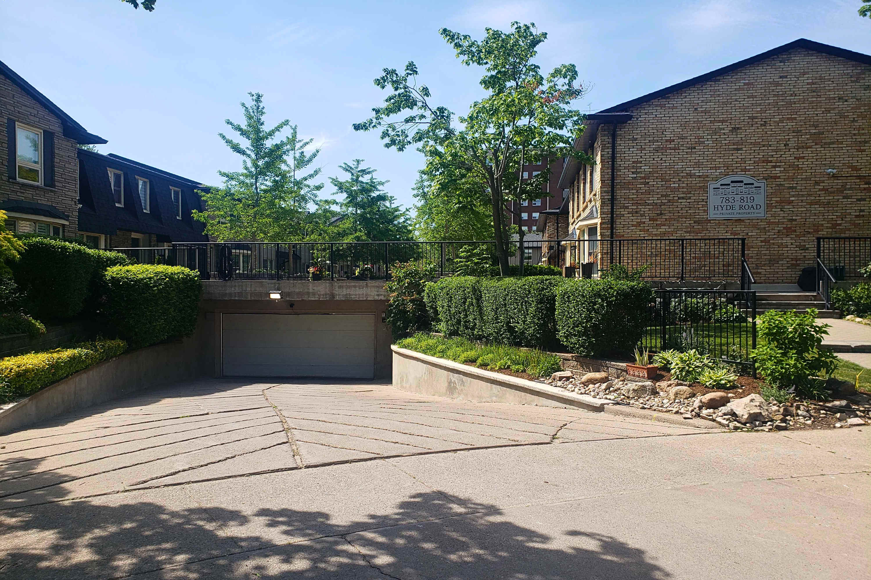 Underground parking entrance for convenient parking access