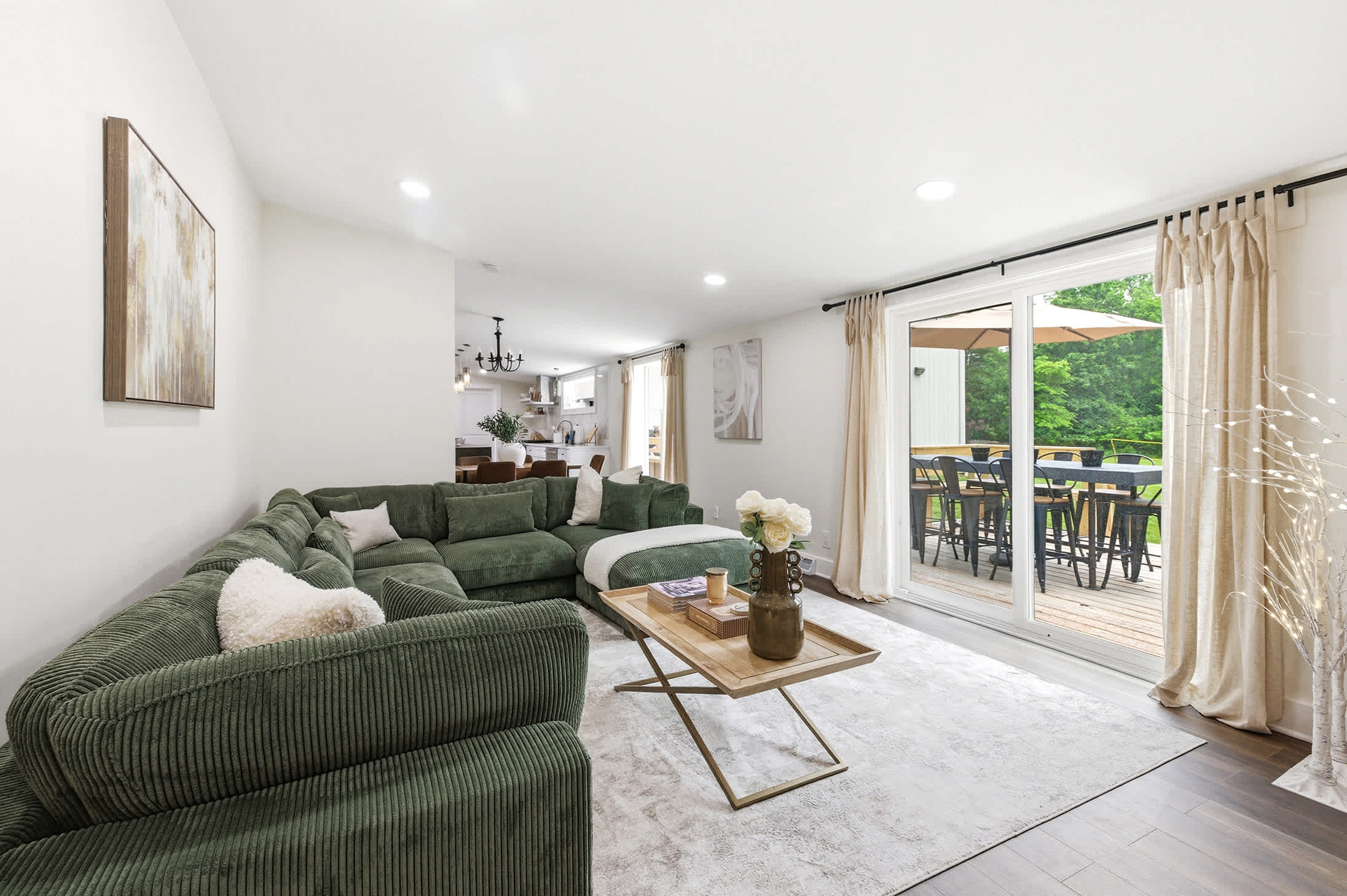 Large sliding doors blend indoor comfort with easy access to the deck.