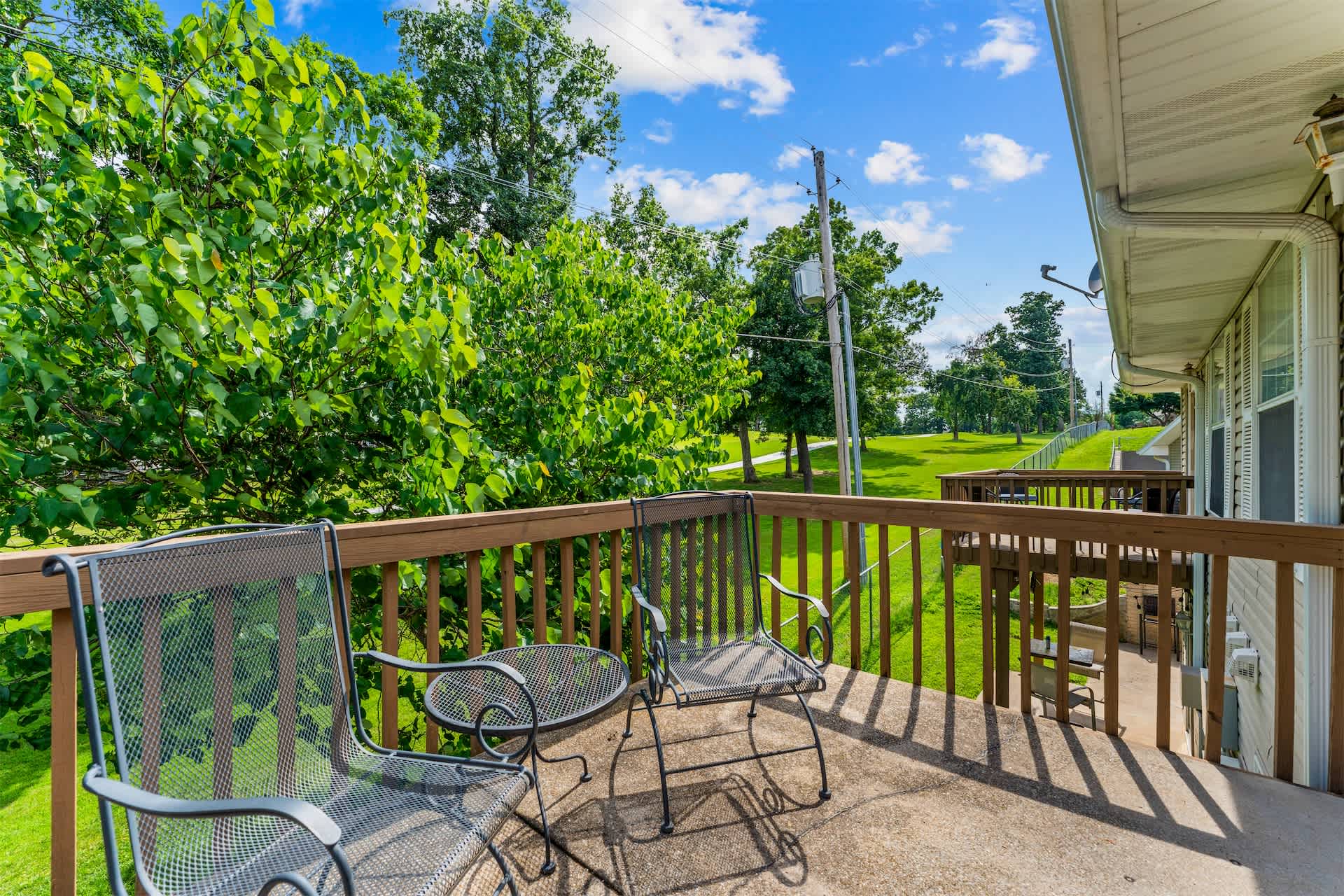 Sip morning coffee or an evening cocktail on the balcony​