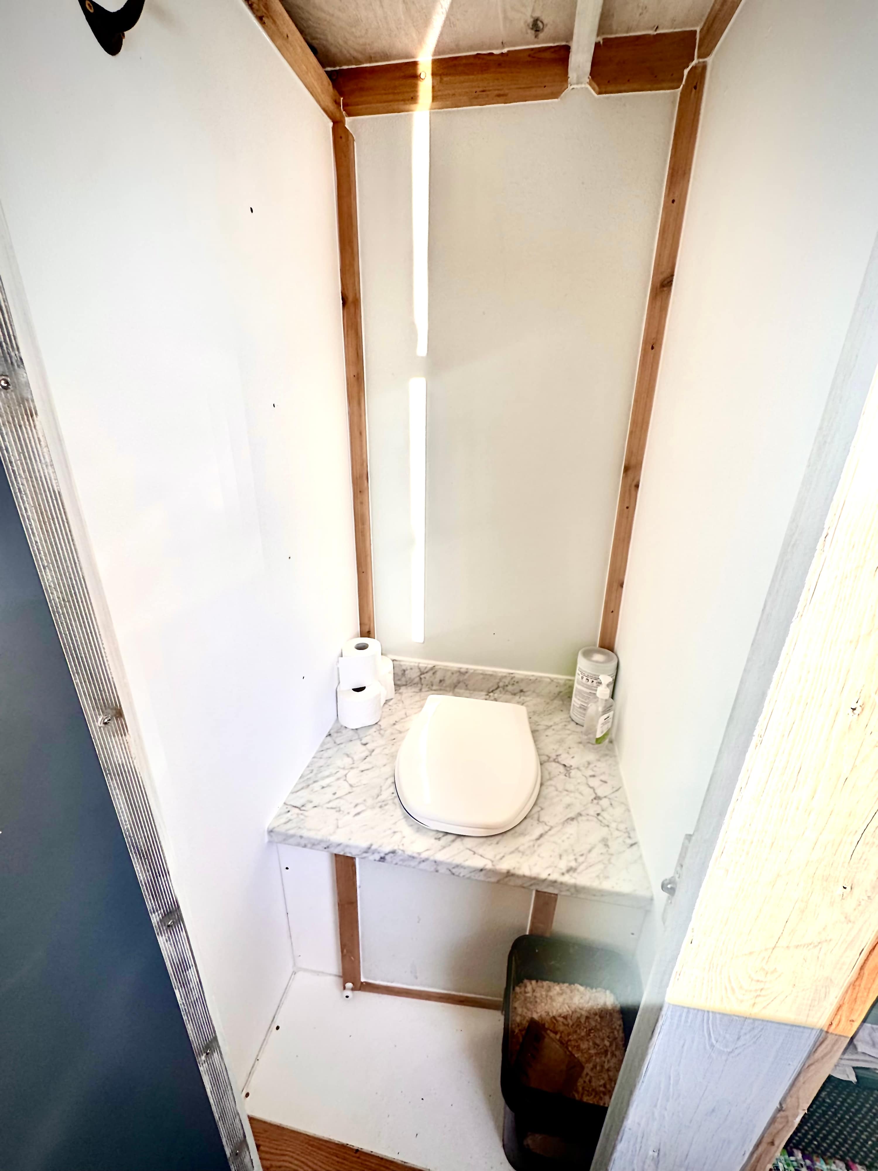 Compost toilet is lake-friendly and super convenient. (This is not an outhouse - clean, sanitary, and nose friendly).*TLT