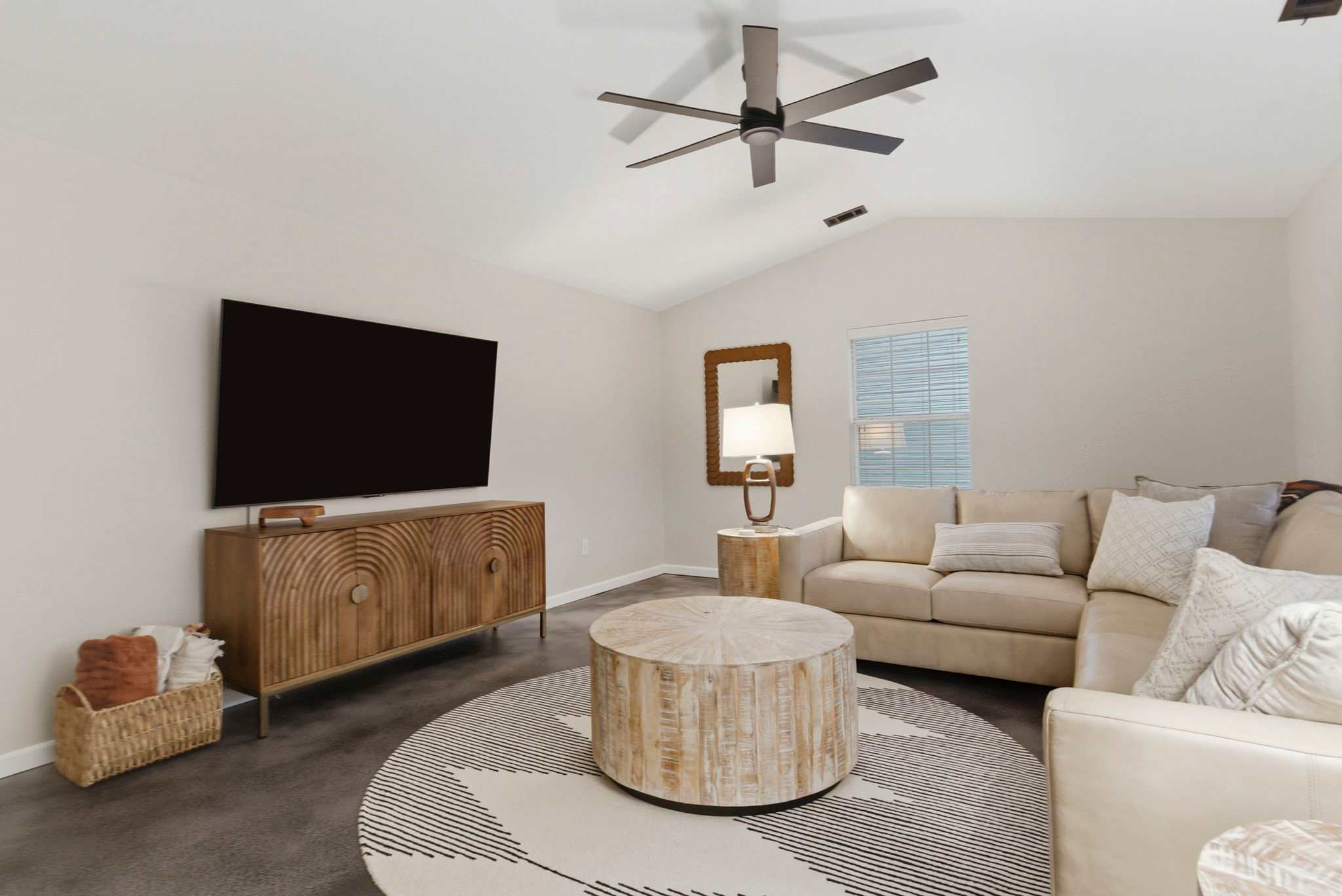 Living Room with 75" TV