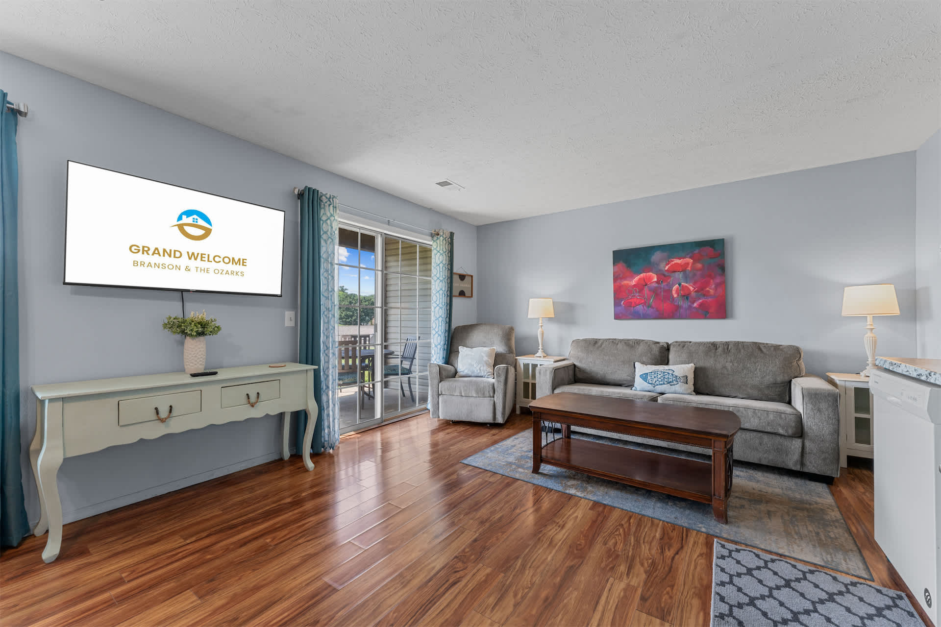 Unwind in the inviting living room & stream your favorites on the smart TV​