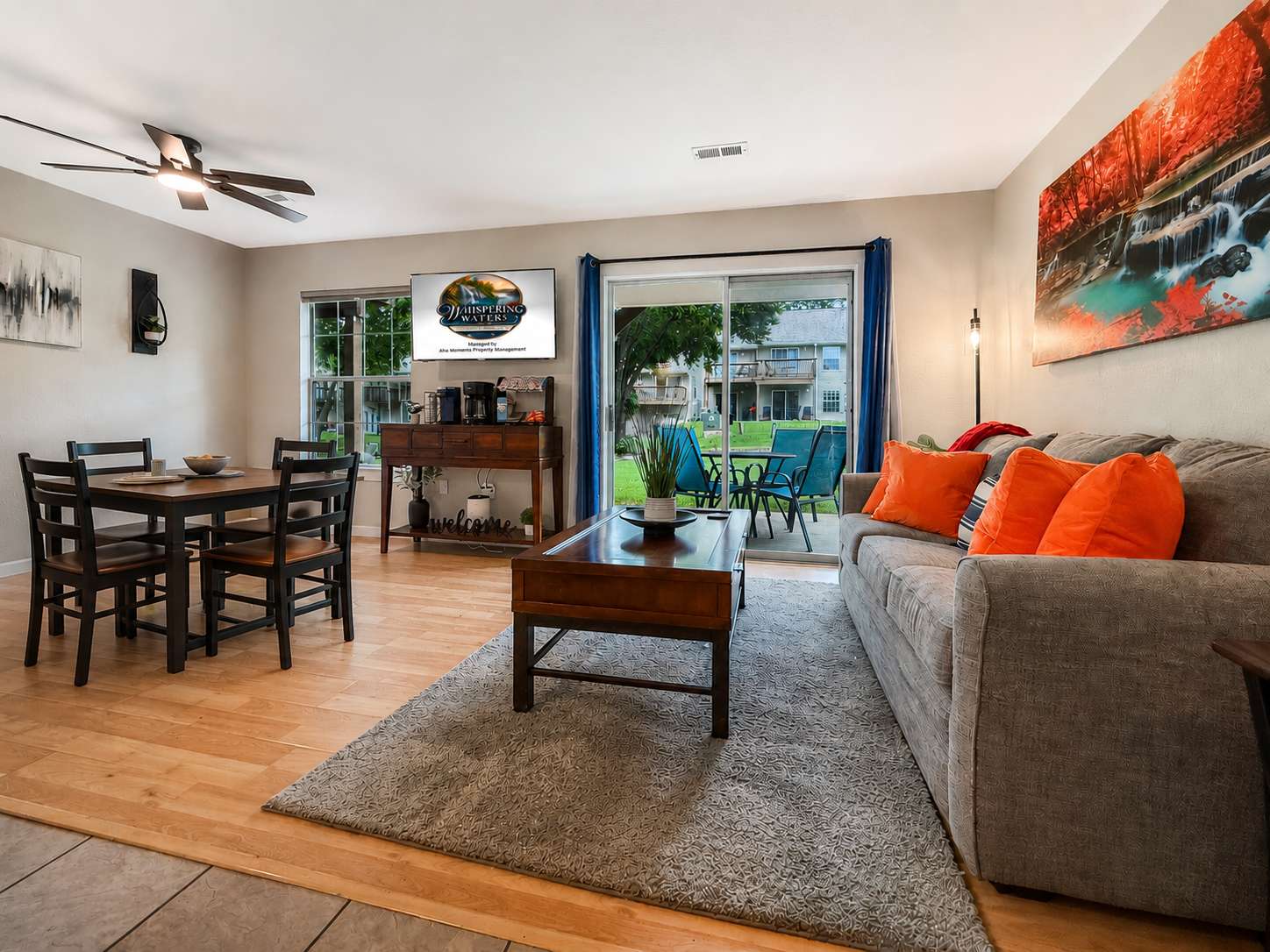 Living area with access to the back patio for quiet mornings or evenings.