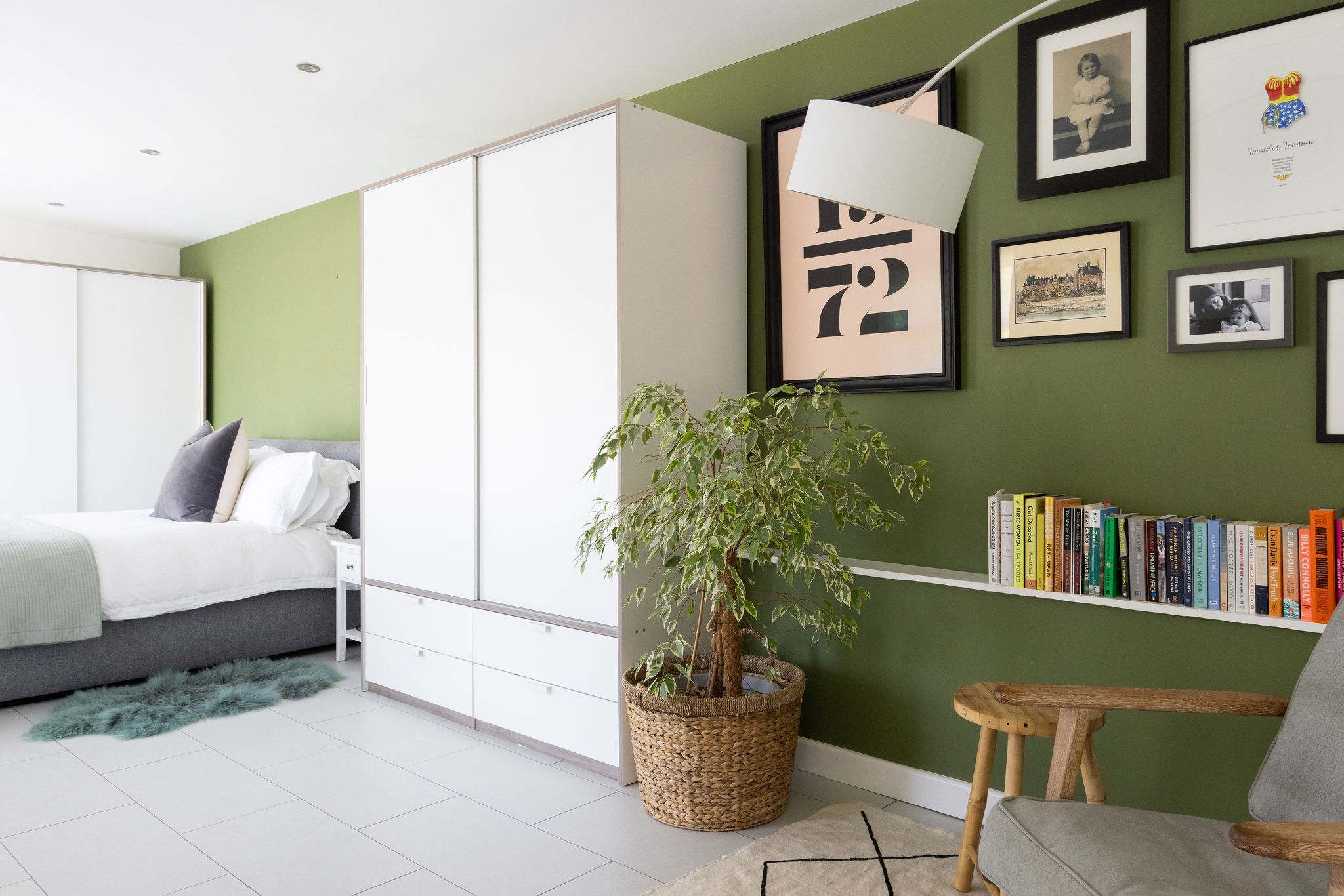A calming master bedroom to retreat to at the end of the day
