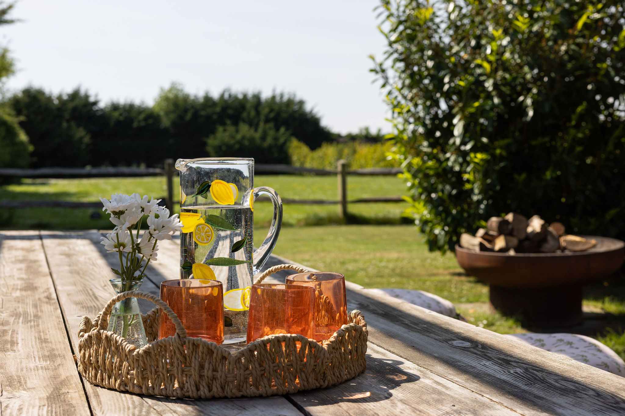 Sip refreshing drinks while taking in the mesmerizing countryside views from your private courtyard.