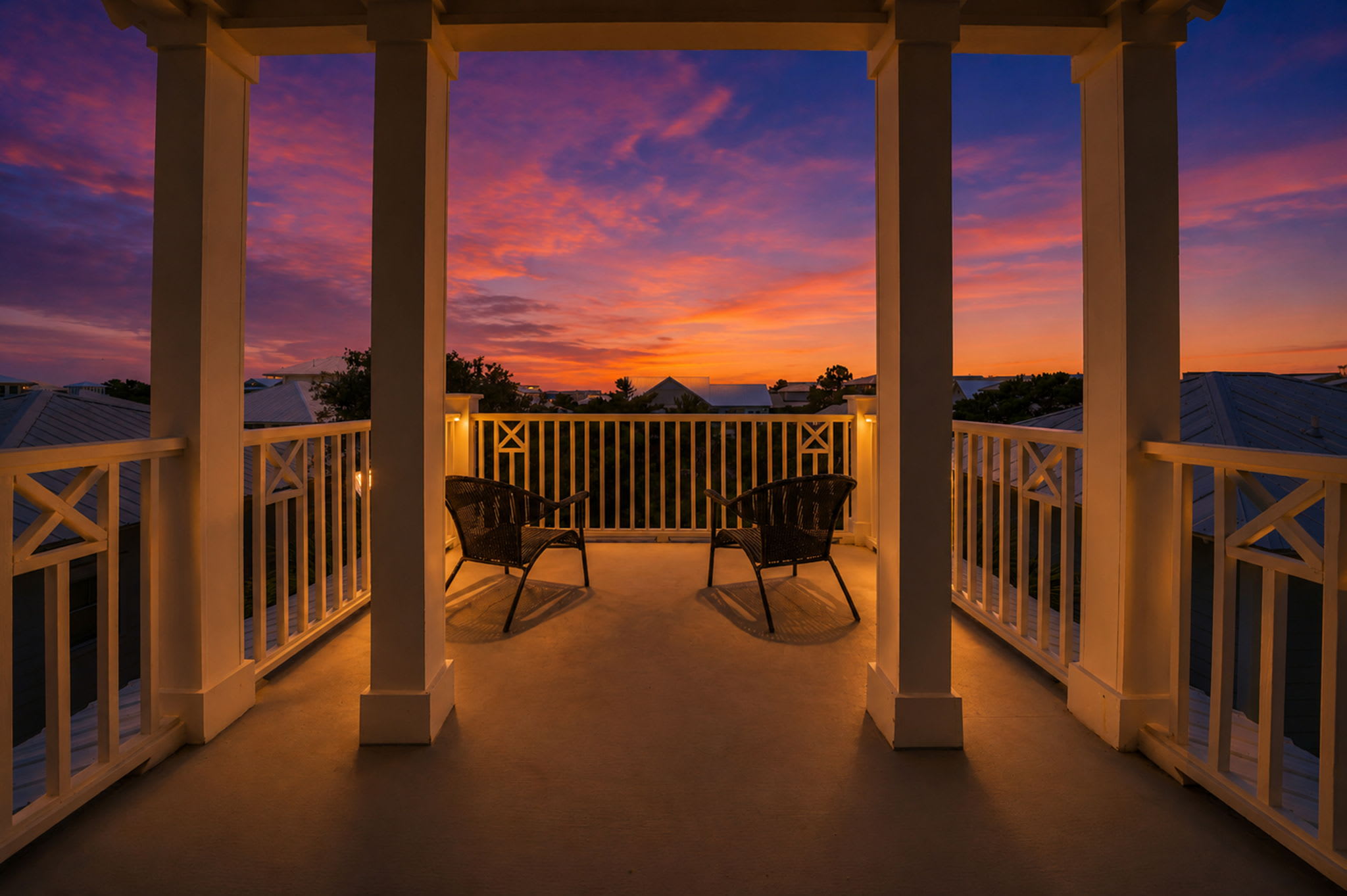 Enjoy beautiful sunsets from the third floor deck
